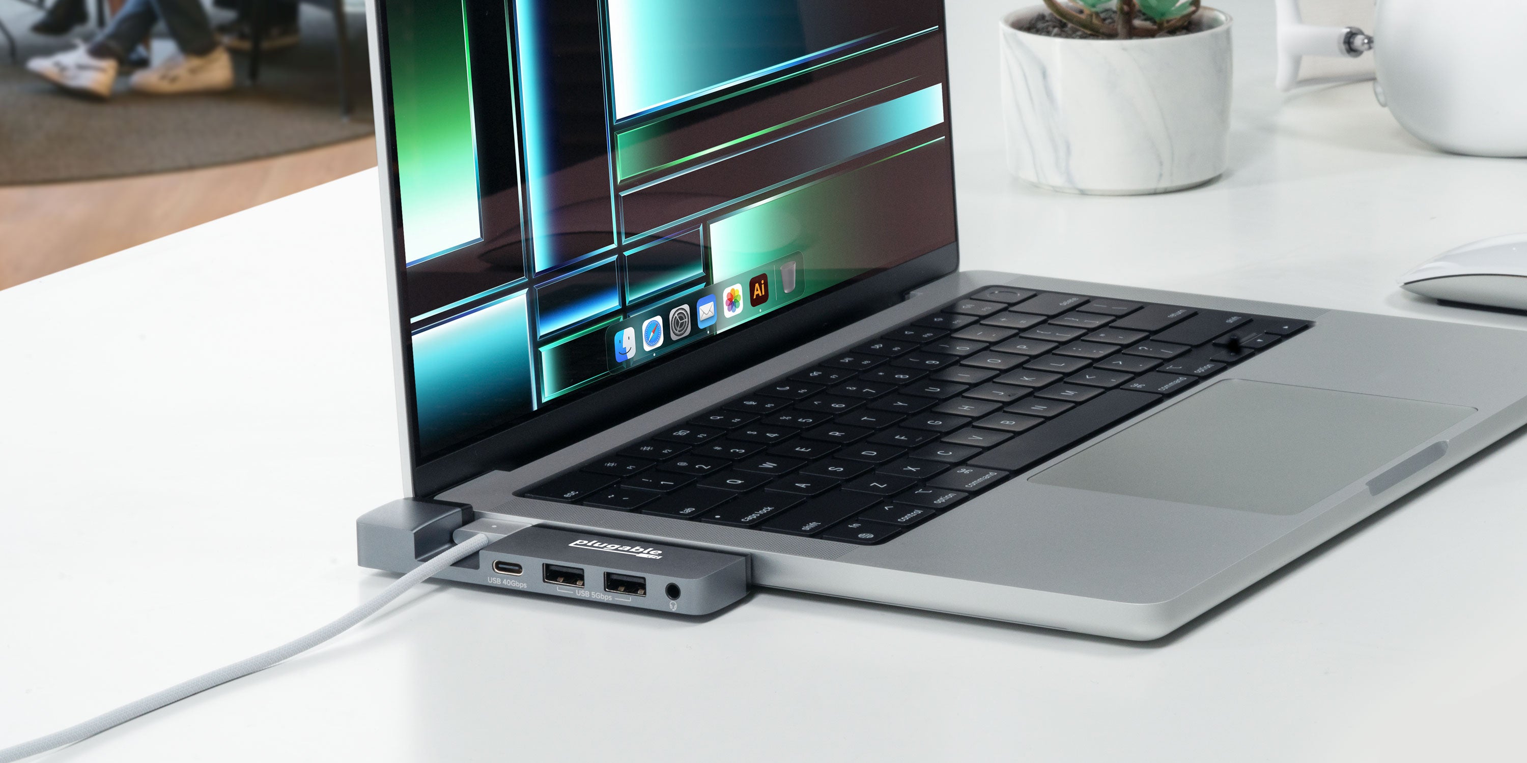 The Full-Featured MacBook Hub With Space for MagSafe – Plugable