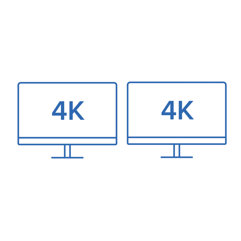 two 4K displays line art representation