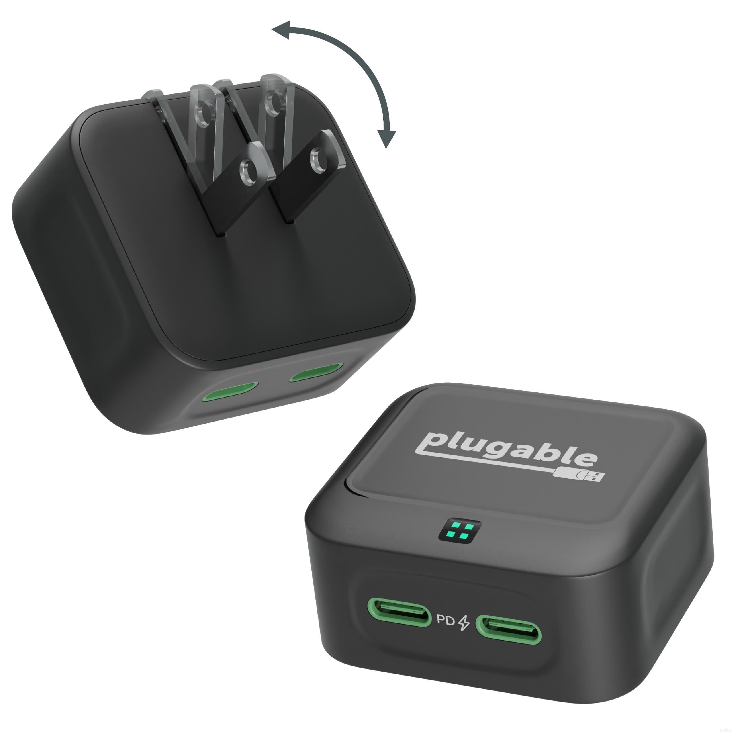 Plugable Dual USB-C Fast Charger, 40W Black Plugable Technologies