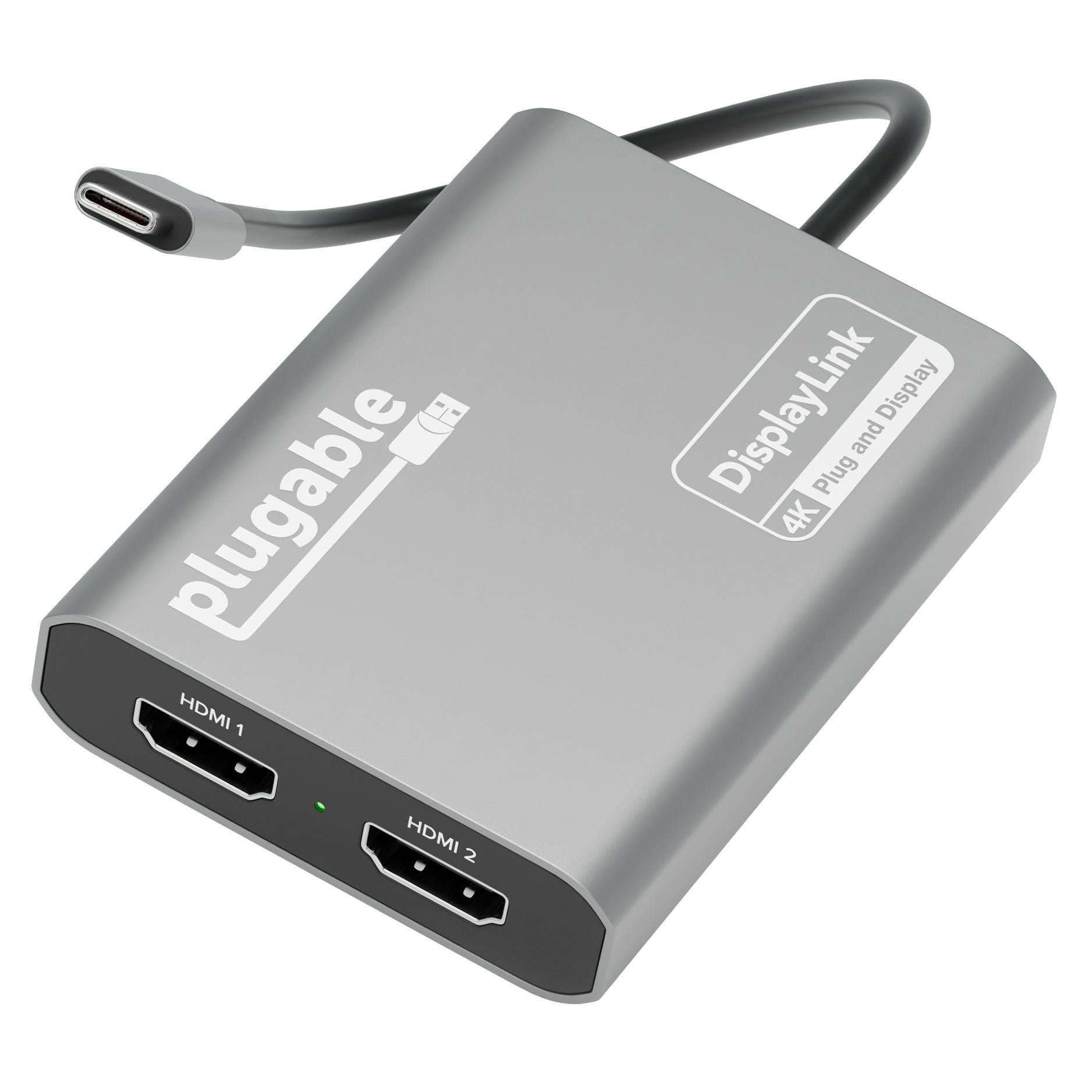 Plugable USBC-6950UE DisplayLink M1Mac対応 Plugable USB C to HDMI Adapter, Dual Monitor 4K 60Hz for Apple Mac