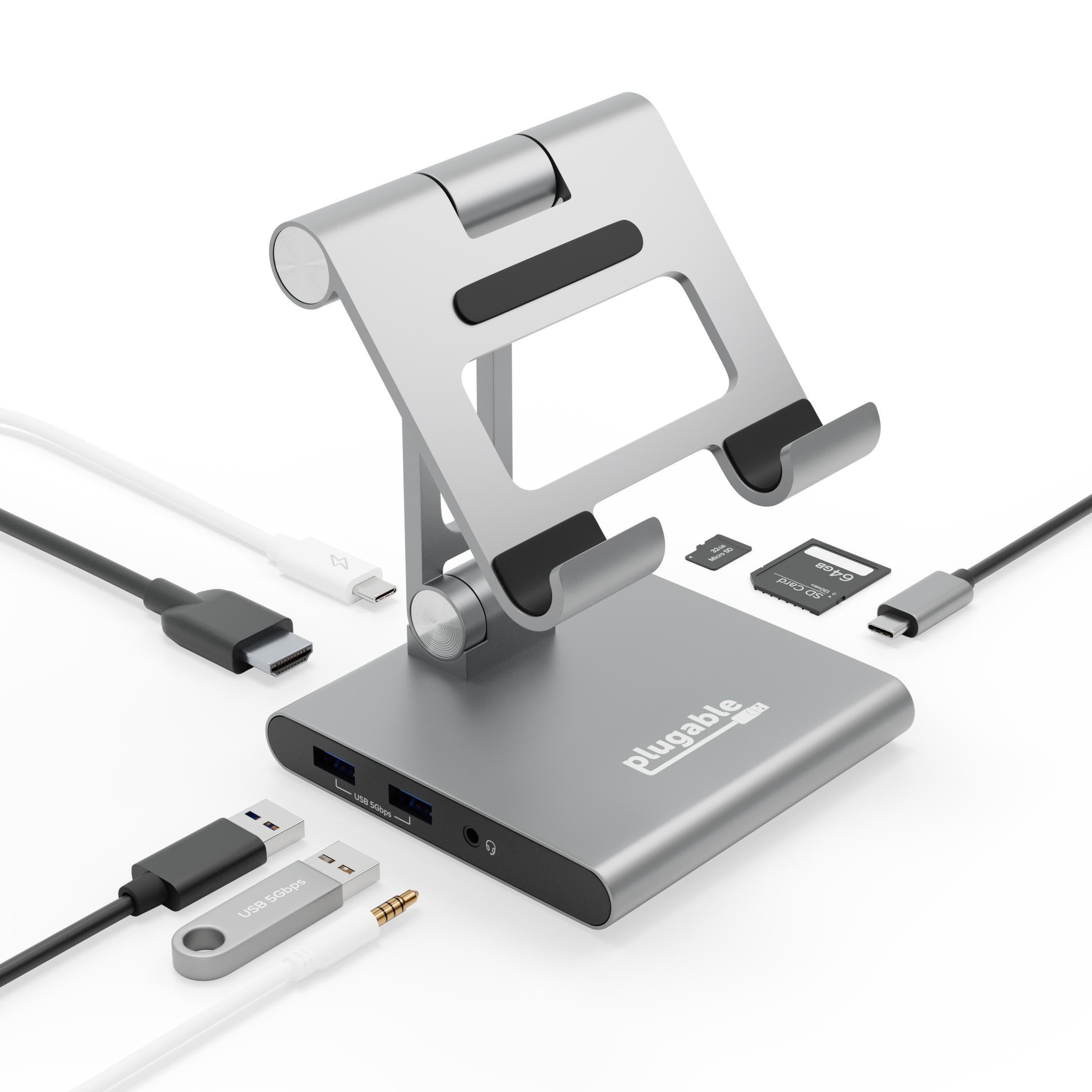 Plugable USB-C Tablet / Phone / iPad Stand with Docking Station