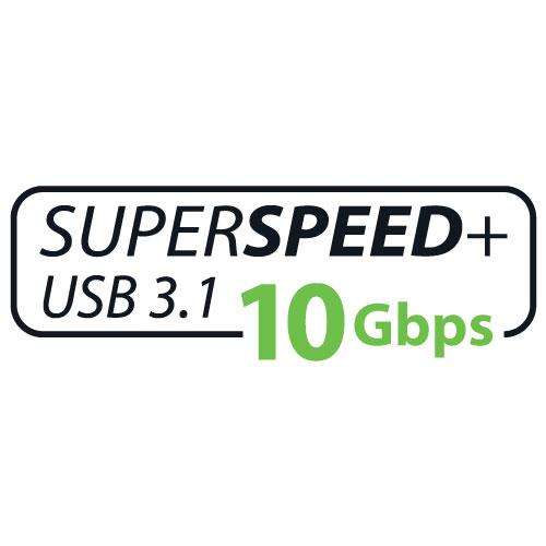Badge reading SuperSpeed Plus USB 3.1 10Gbps