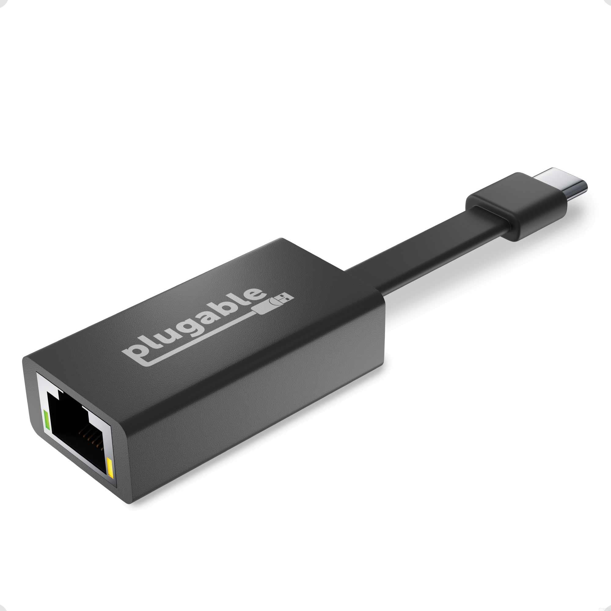 Plugable USB-C 有線 LAN ギガビット ネットワークアダプター フラットケーブル付き