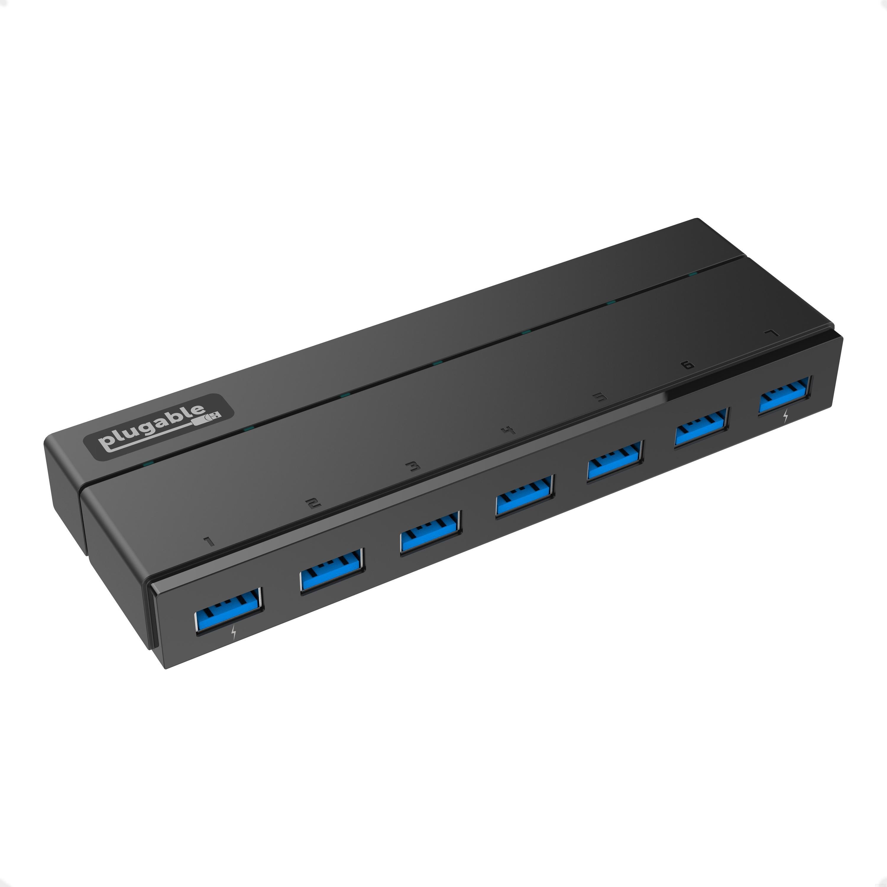 USB 3.0 7-Port Hub with 2 BC 1.2 Charging Ports and 36W Power