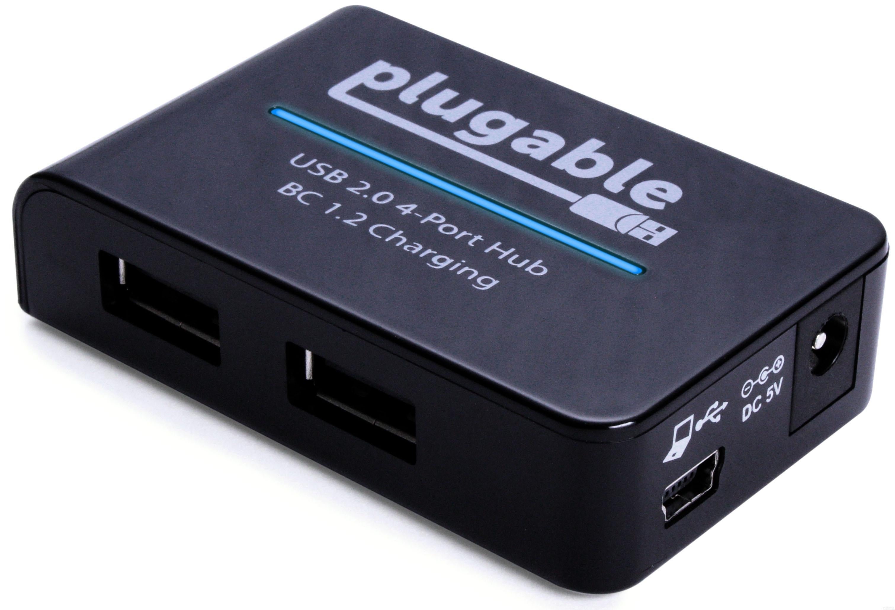 USB 2.0 Hub with 12.5W Power Adapter with BC 1.2 – Plugable Technologies