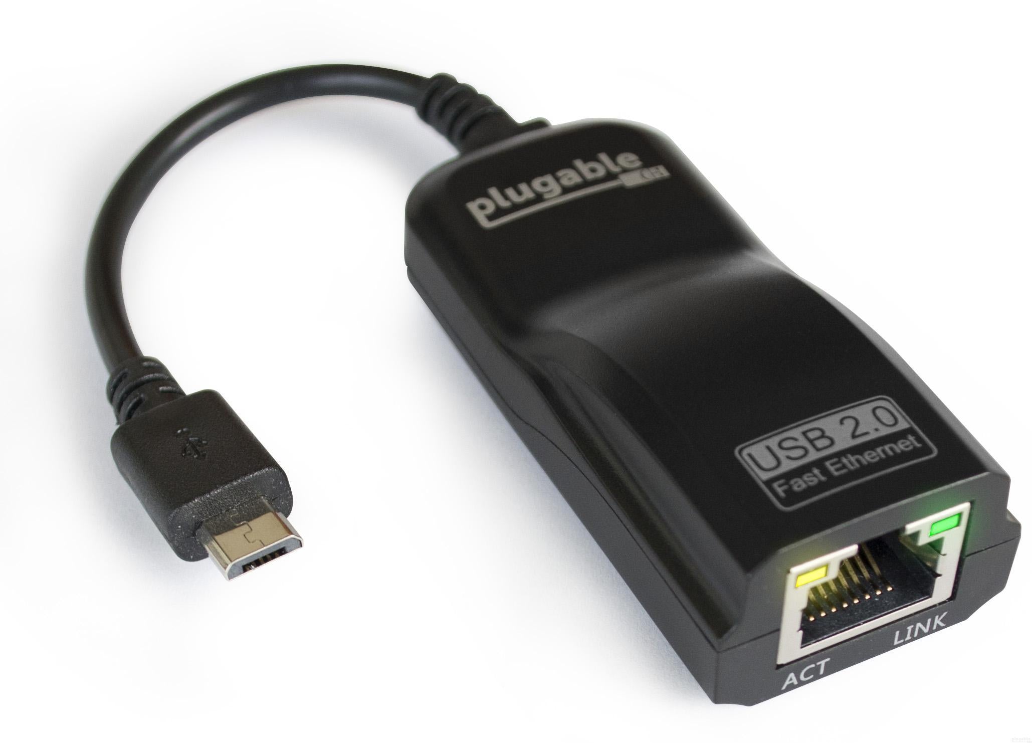USB 2.0 Micro-B to 10/100 Ethernet Adapter Plugable Technologies