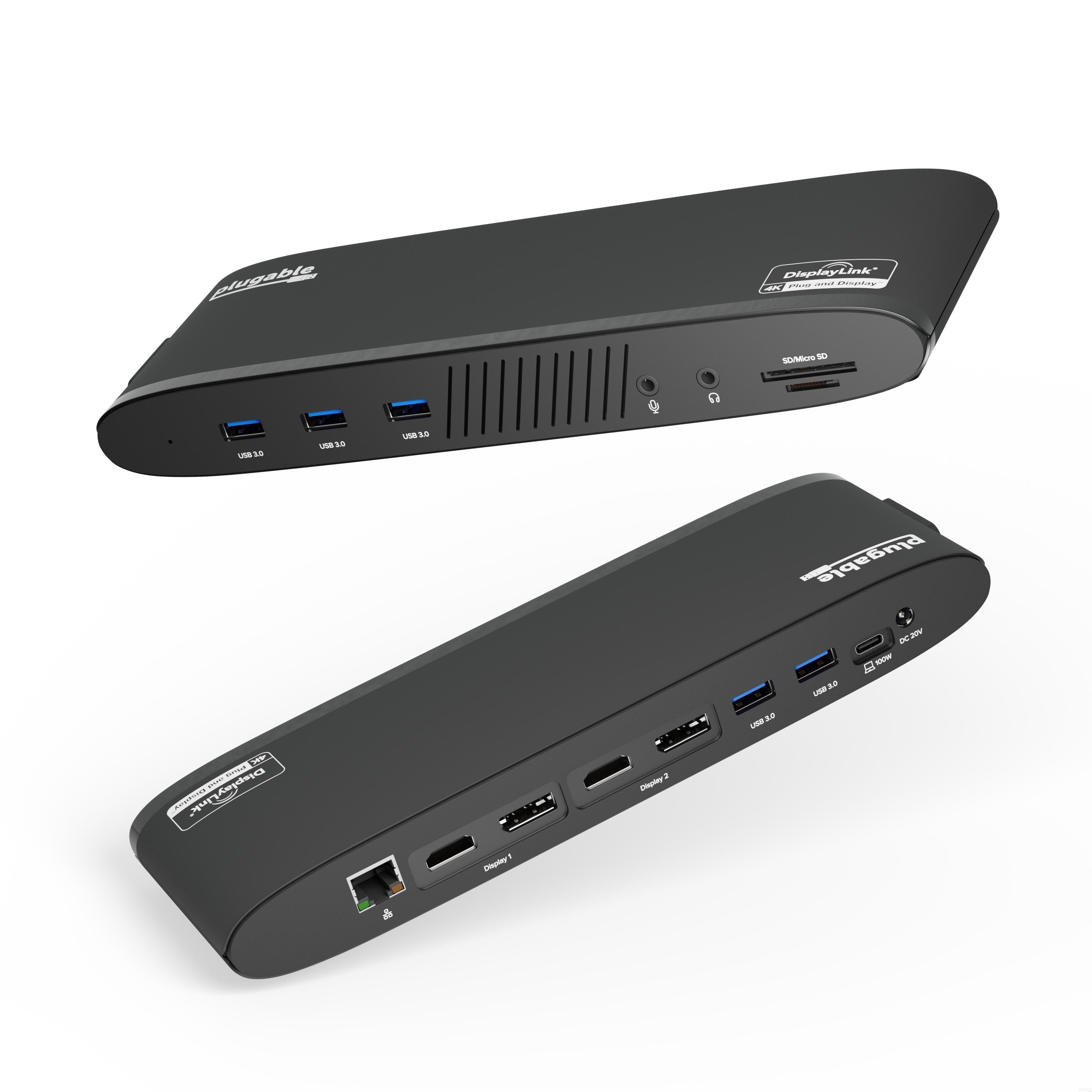 salat Labe Vedligeholdelse Plugable USB-C Dual 4K HDMI and DisplayPort Display Horizontal Docking –  Plugable Technologies