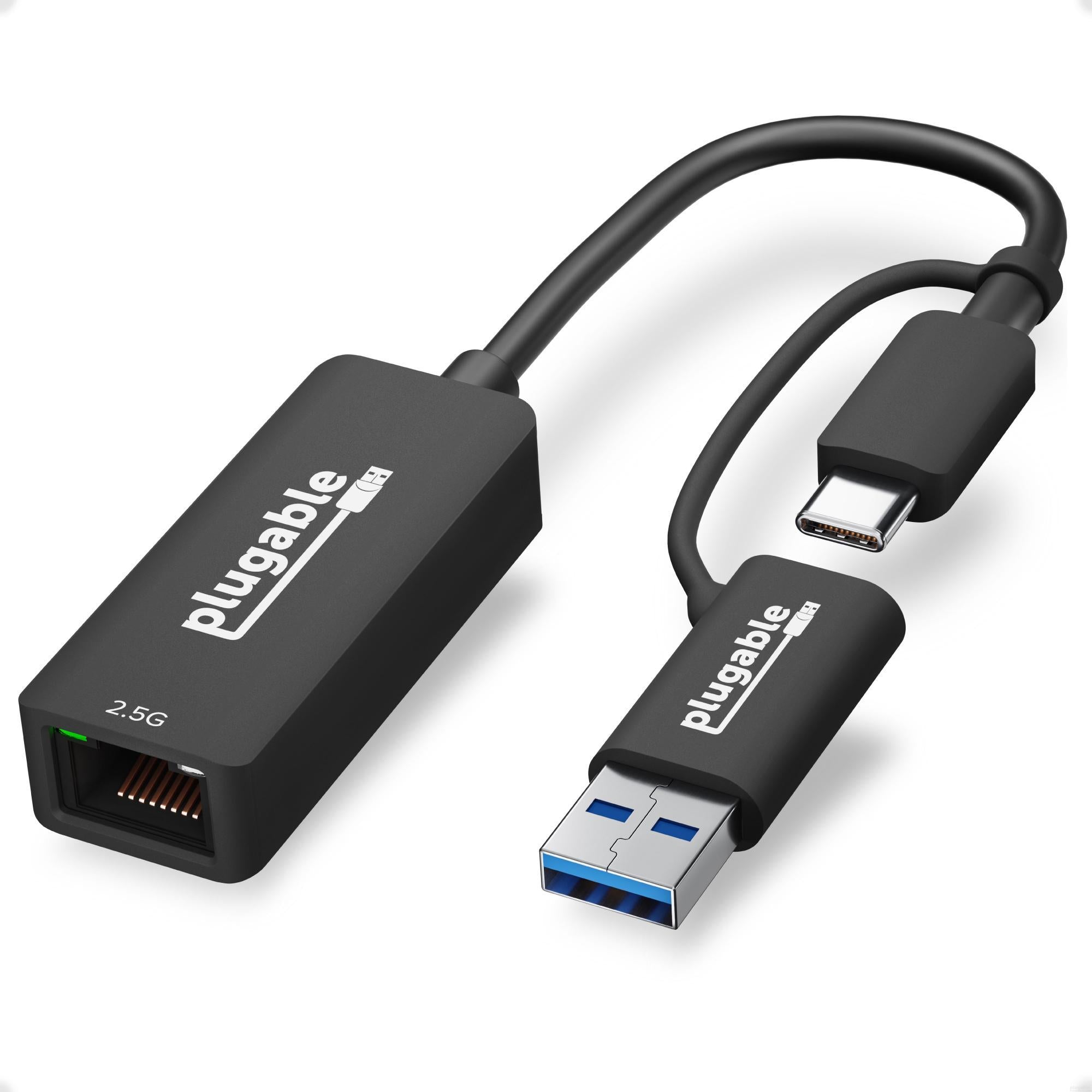 Salg Ikke kompliceret Forsendelse Plugable 2.5G USB-C and USB to Ethernet Adapter – Plugable Technologies