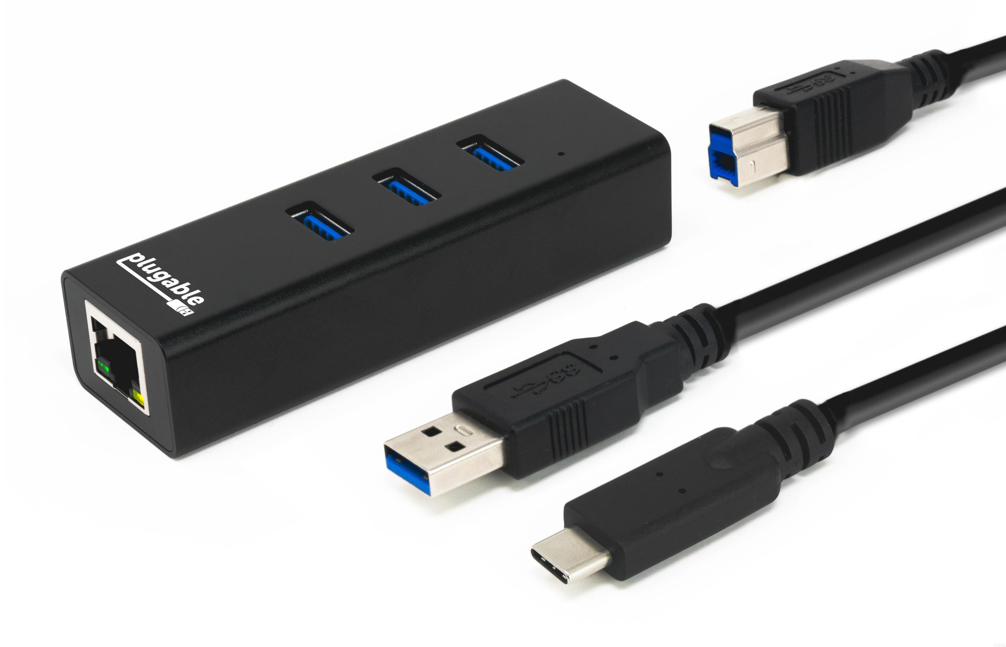 pludselig Frastødende lille Plugable USB 3.0 3-Port Bus Powered Hub with Gigabit Ethernet – Plugable  Technologies