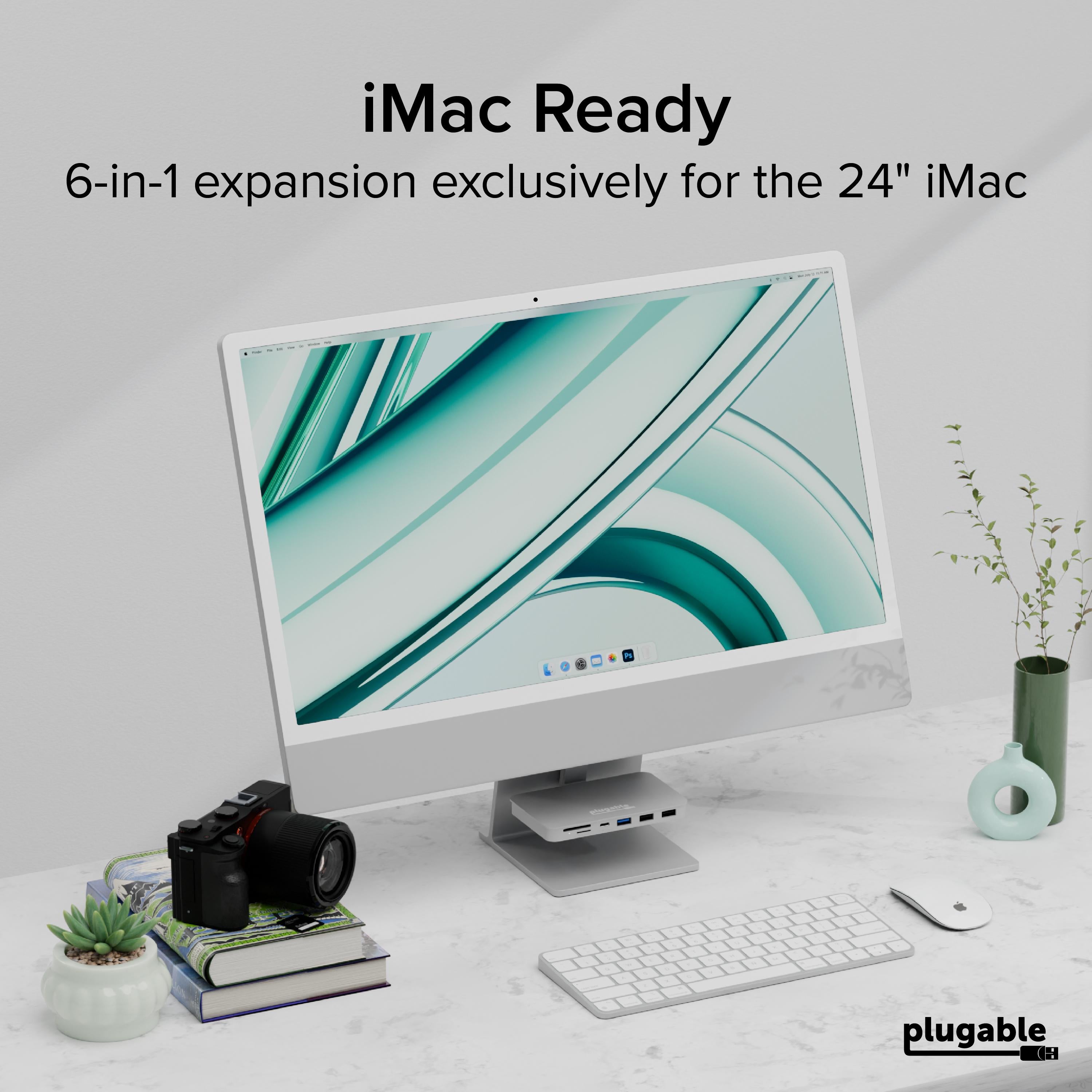 iMac iPhone6S 4台　その他付属品付き Plugable 6-in-1 USB-C Hub for iMac 24 Inch ~ Plugable Technologies