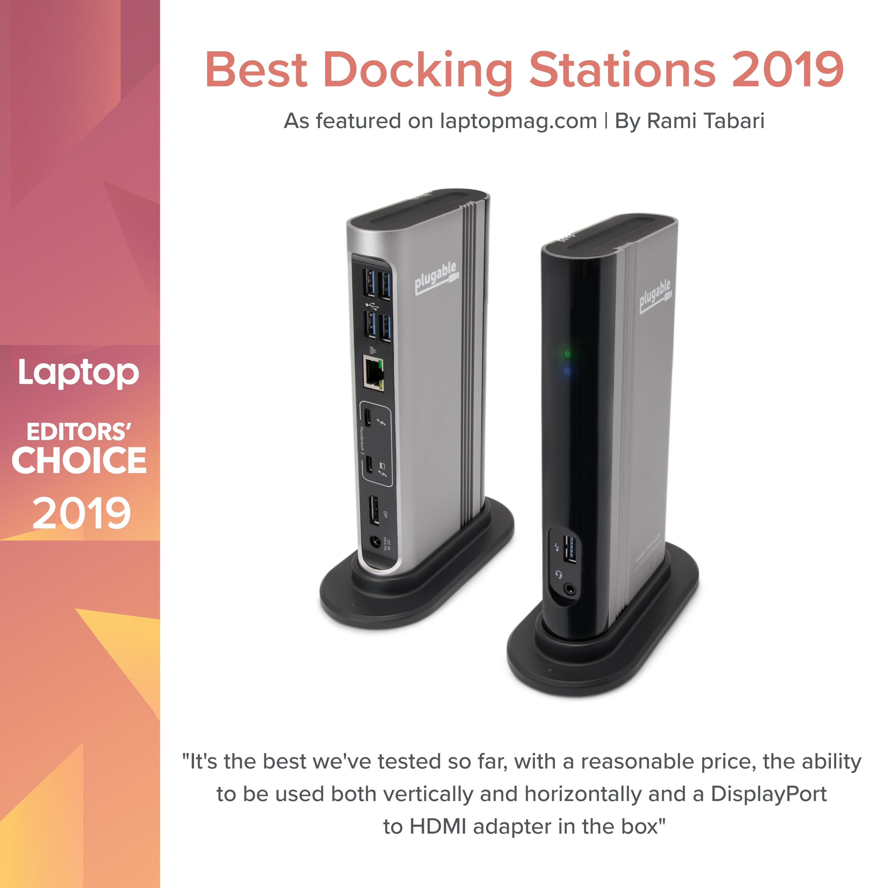 Plugable TBT3-UDV Thunderbolt™ 3 Dock with Host Charging (Supports