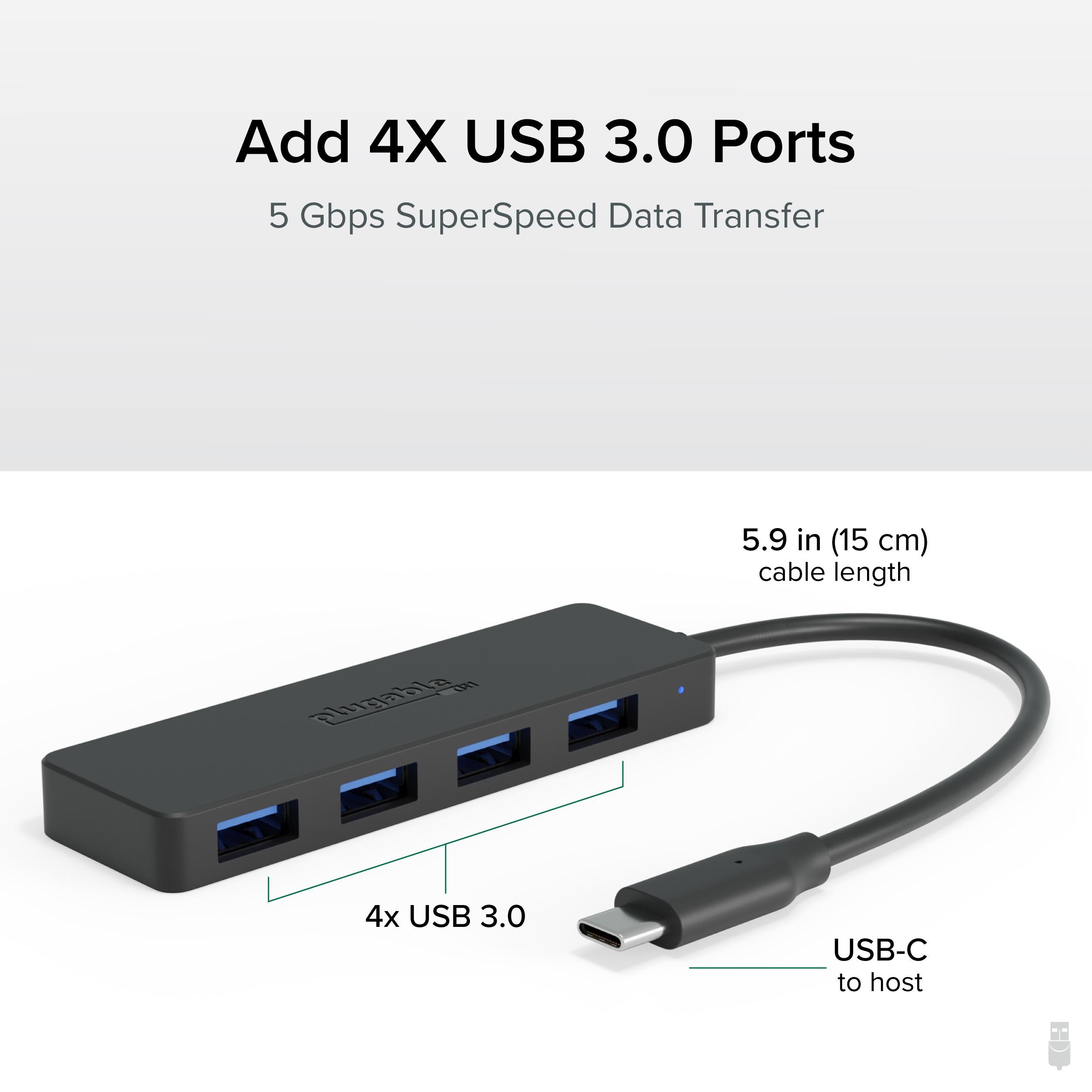 Plugable USB-C 4-Port Hub ~ Plugable Technologies