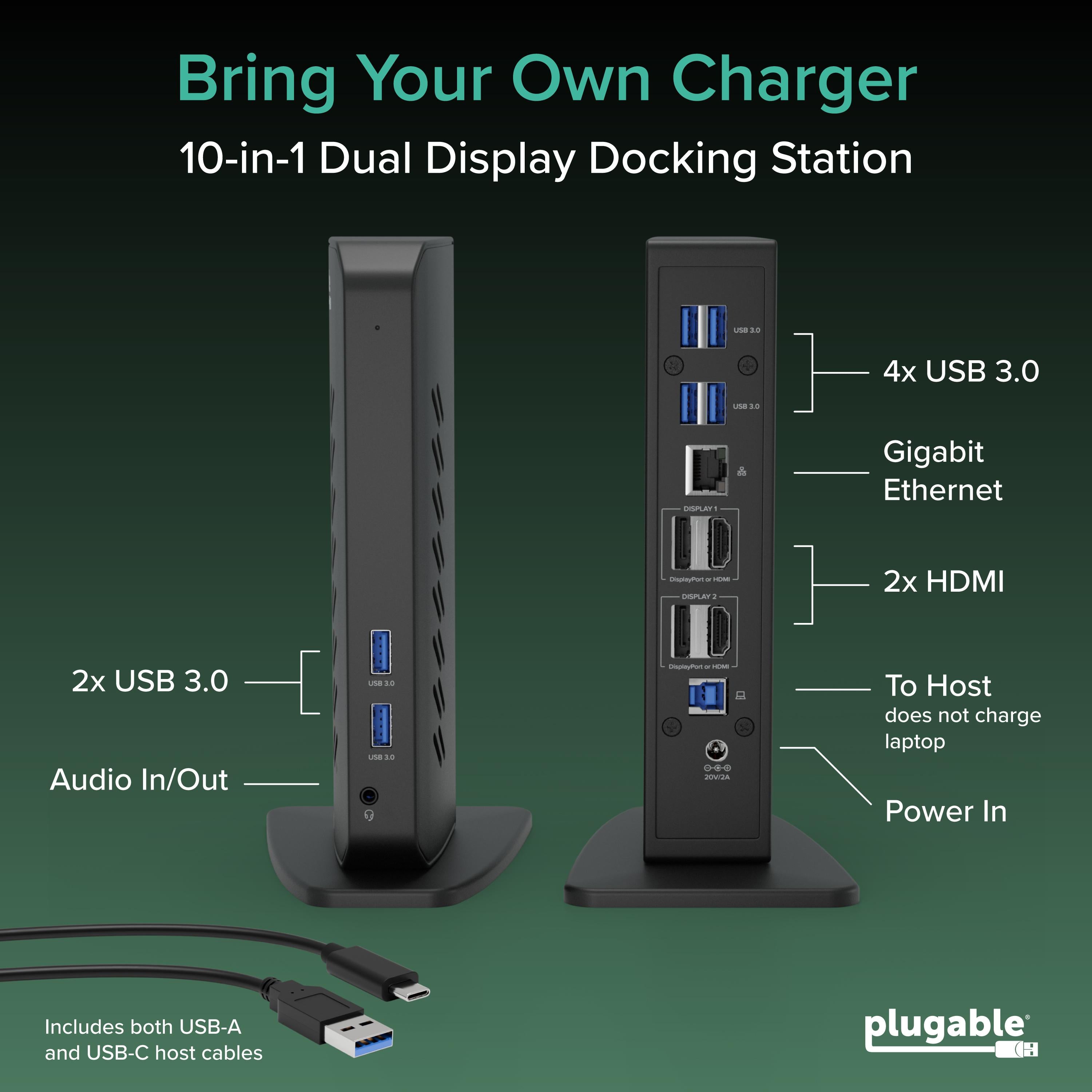 Plugable Universal Docking Station for Dual 4K Monitors ~ Plugable