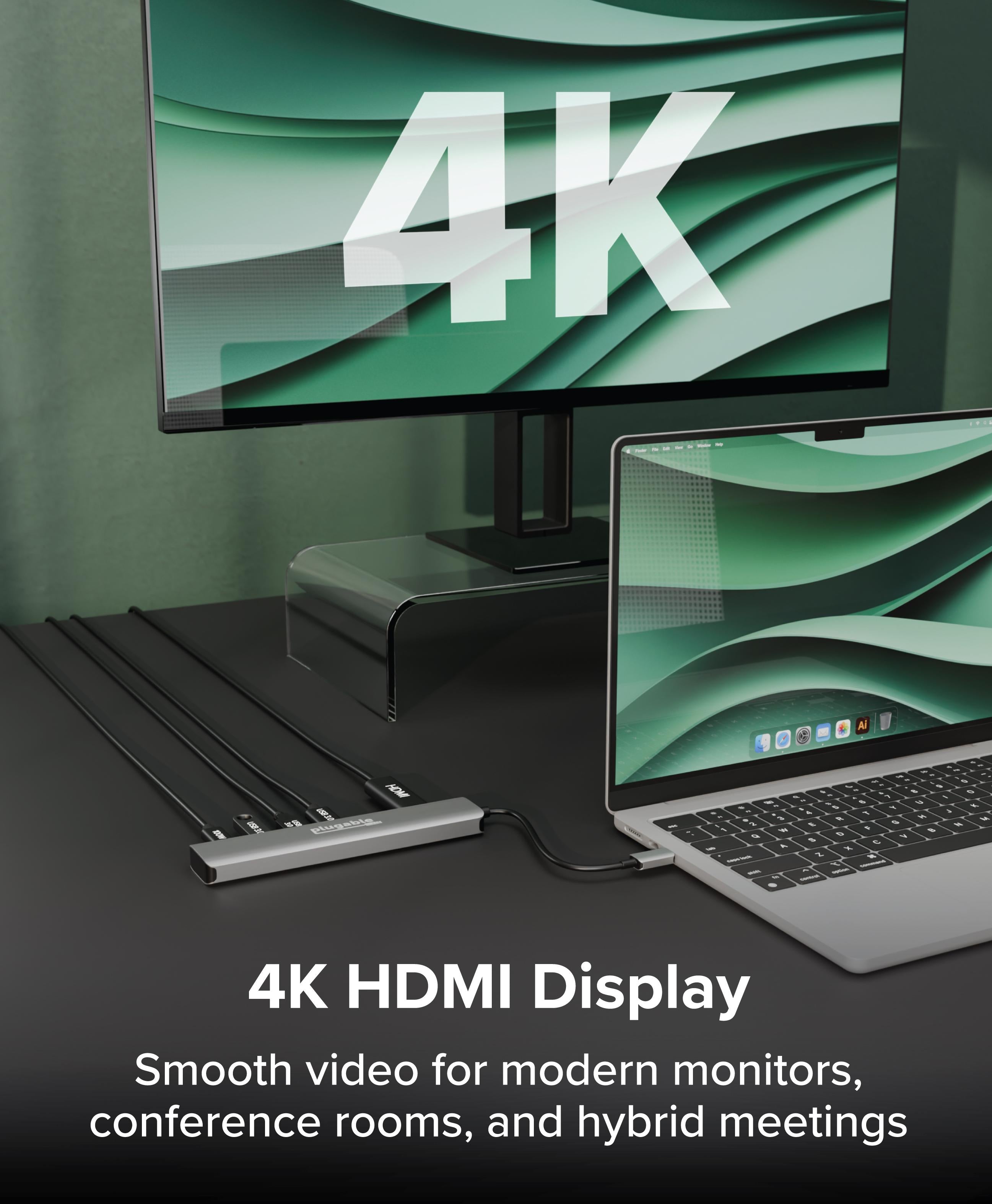 Plugable USB-C Hub 7-in-1 with 4K 60Hz HDMI, 100W Pass-Through