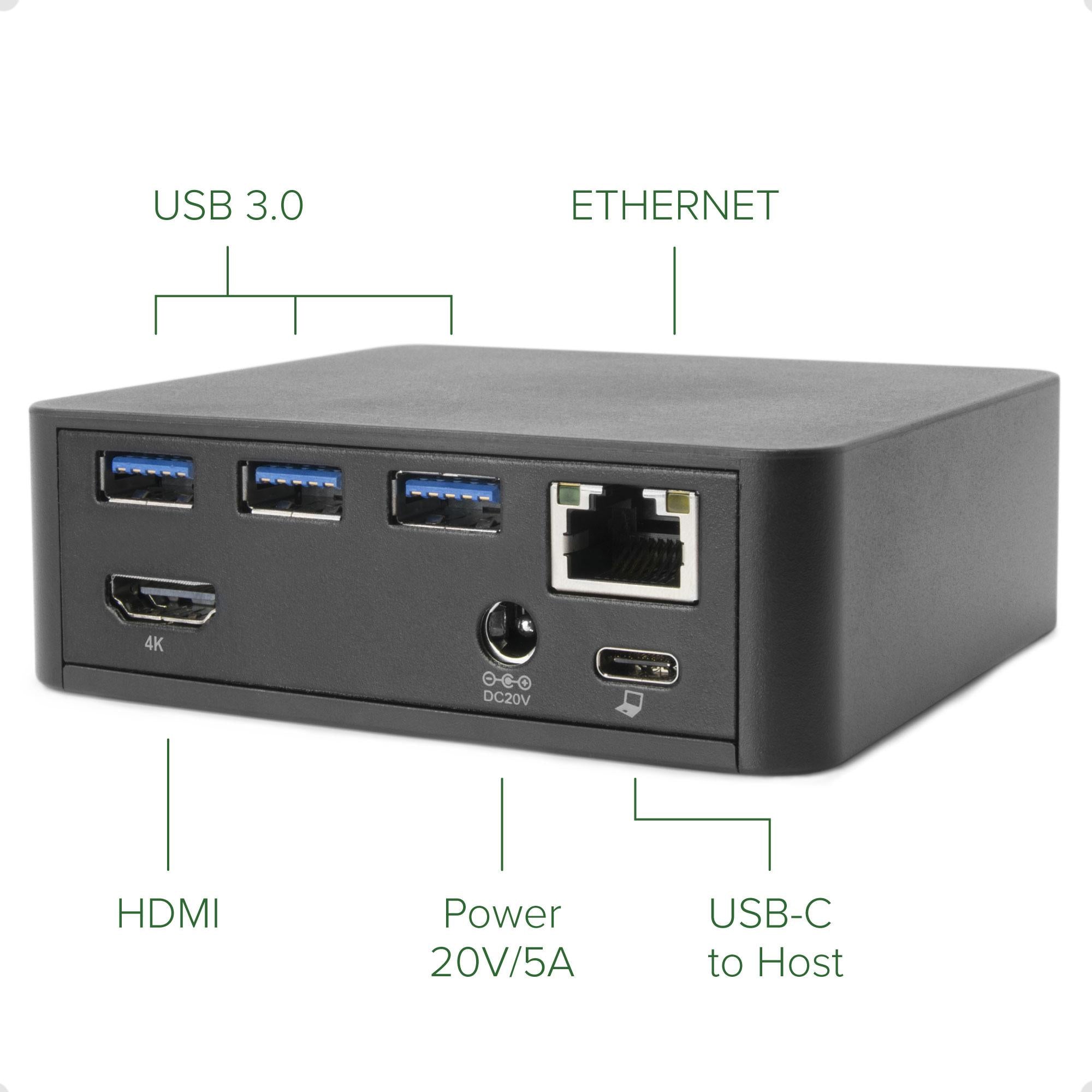 Plugable USB-C Docking Station with VESA Mount, 85W Laptop