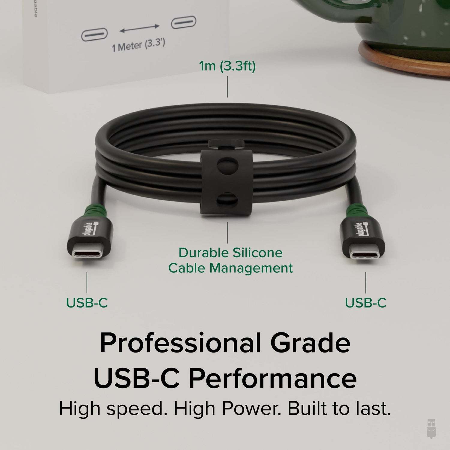 Plugable USB C to USB C Cable for Video, Data and Charging (3.3ft / 1m ...