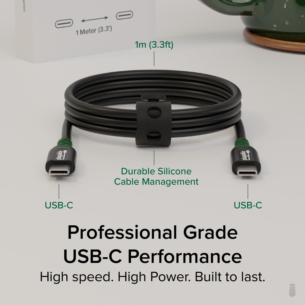 Plugable USB C to USB C Cable for Video, Data and Charging (3.3ft / 1m ...