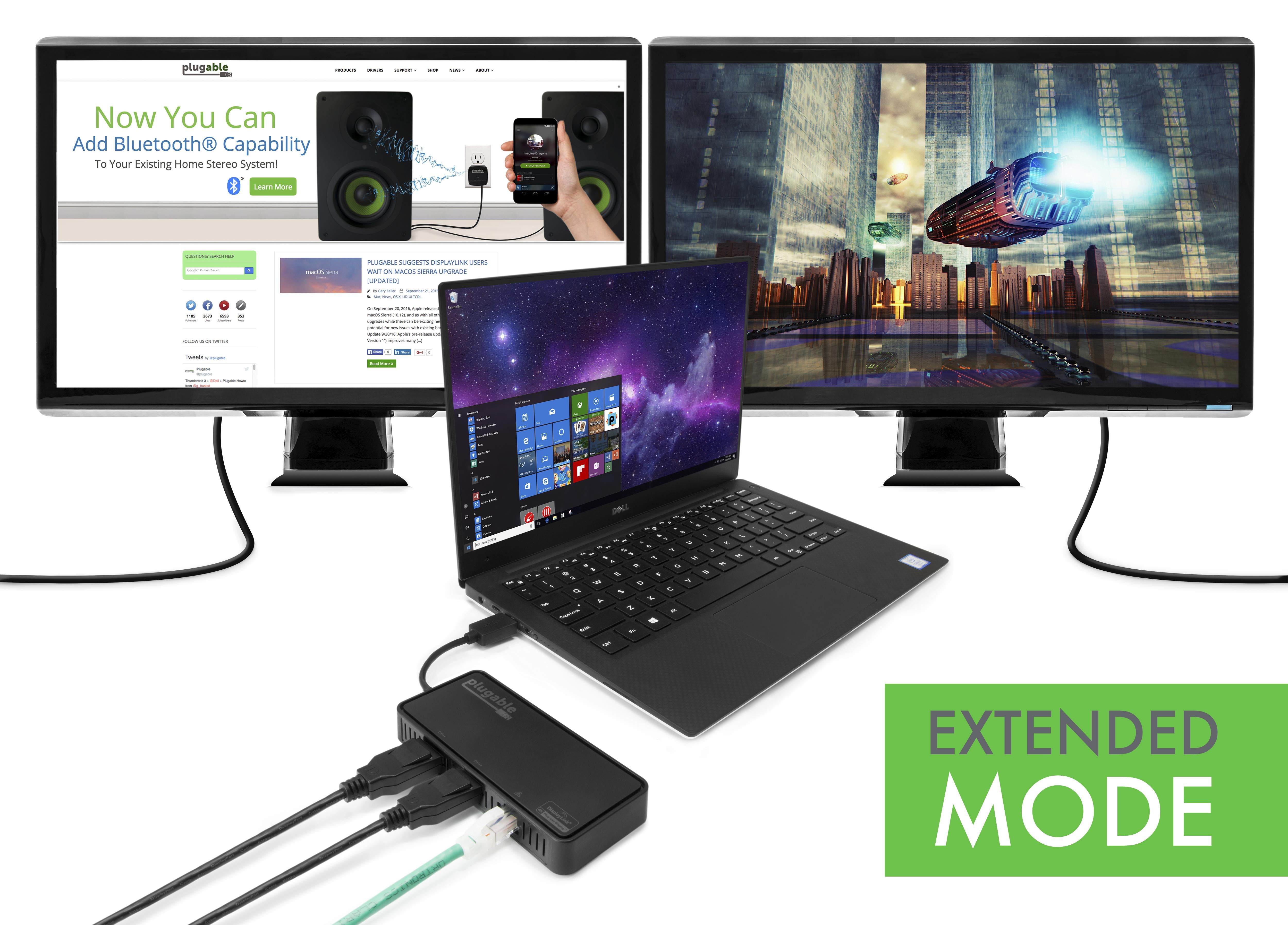 Plugable USB 3.0 Dual 4k Displayport And Gigabit Ethernet Adapter