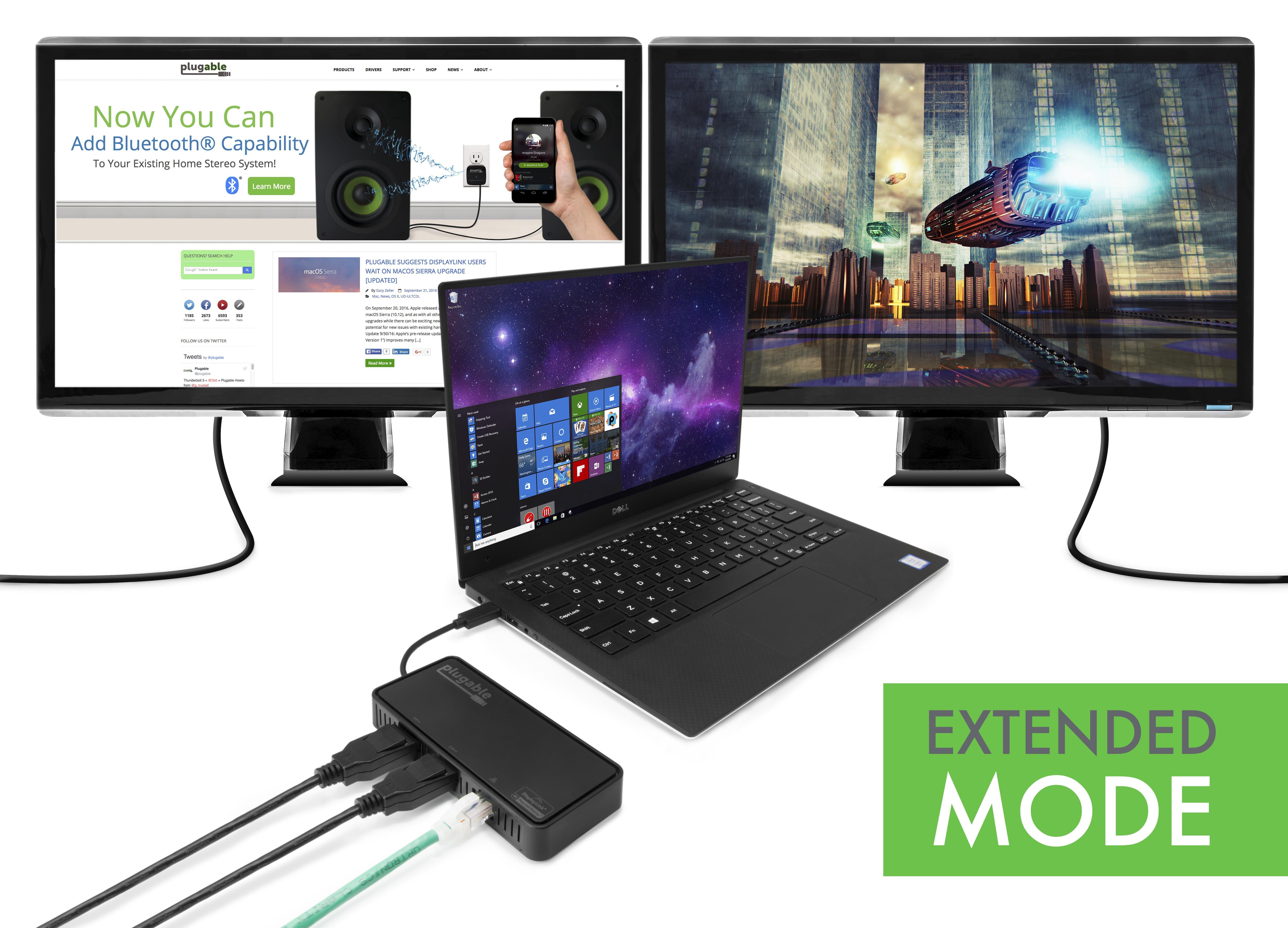 Plugable USB Type-C Dual 4K DisplayPort and Gigabit Ethernet