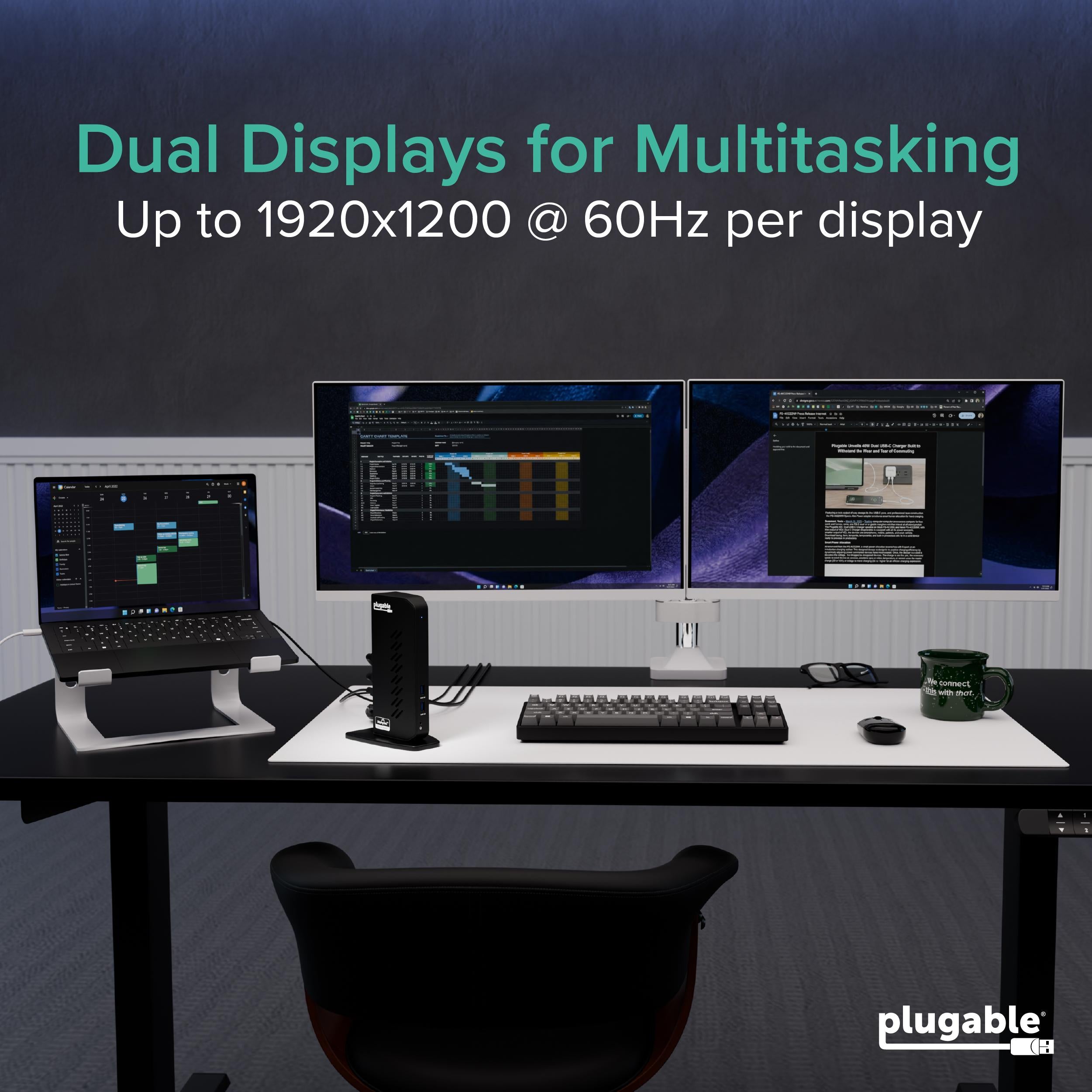 Plugable Dual Monitor Universal Docking Station ~ Plugable