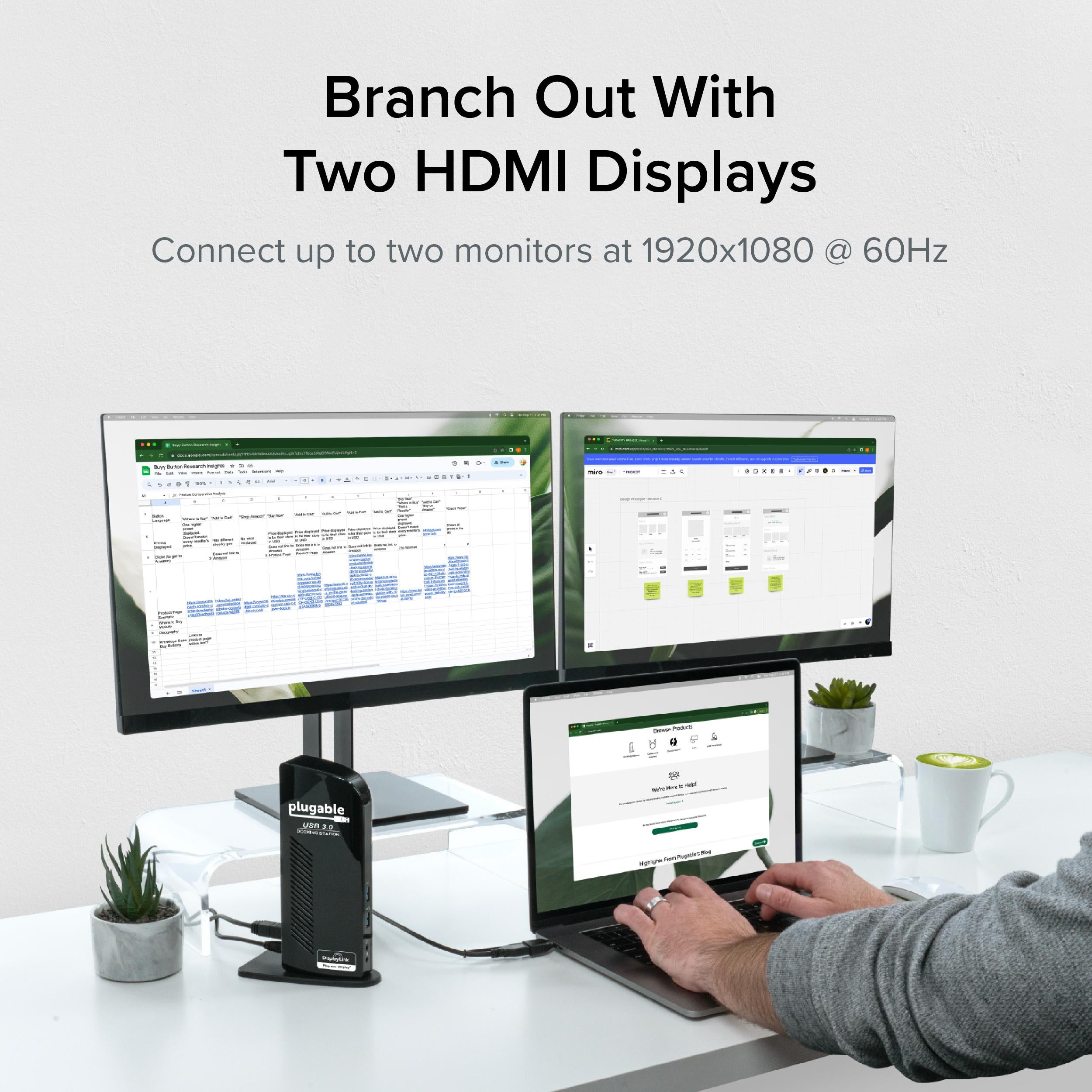 Plugable Universal Dual Monitor Docking Station - UD-3900
