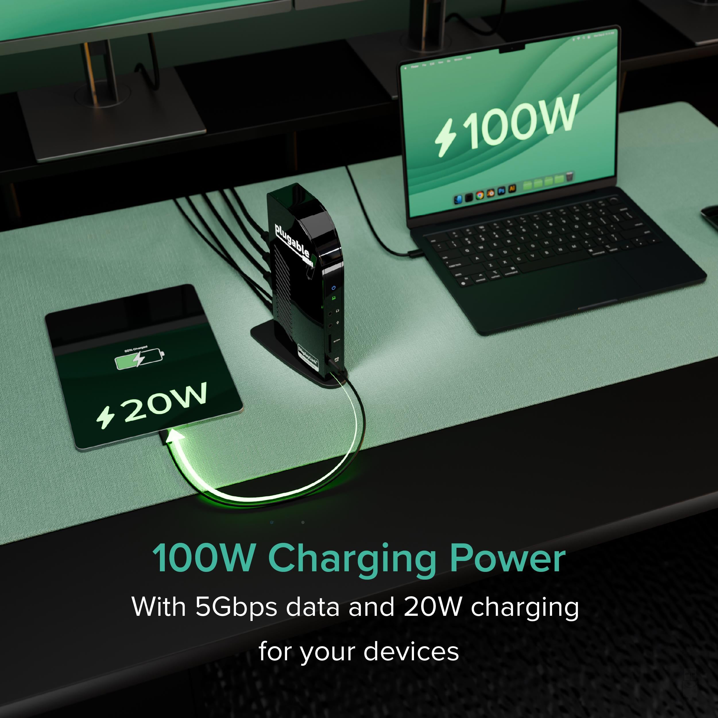 Plugable USB-C Triple Display Docking Station with DisplayLink USB
