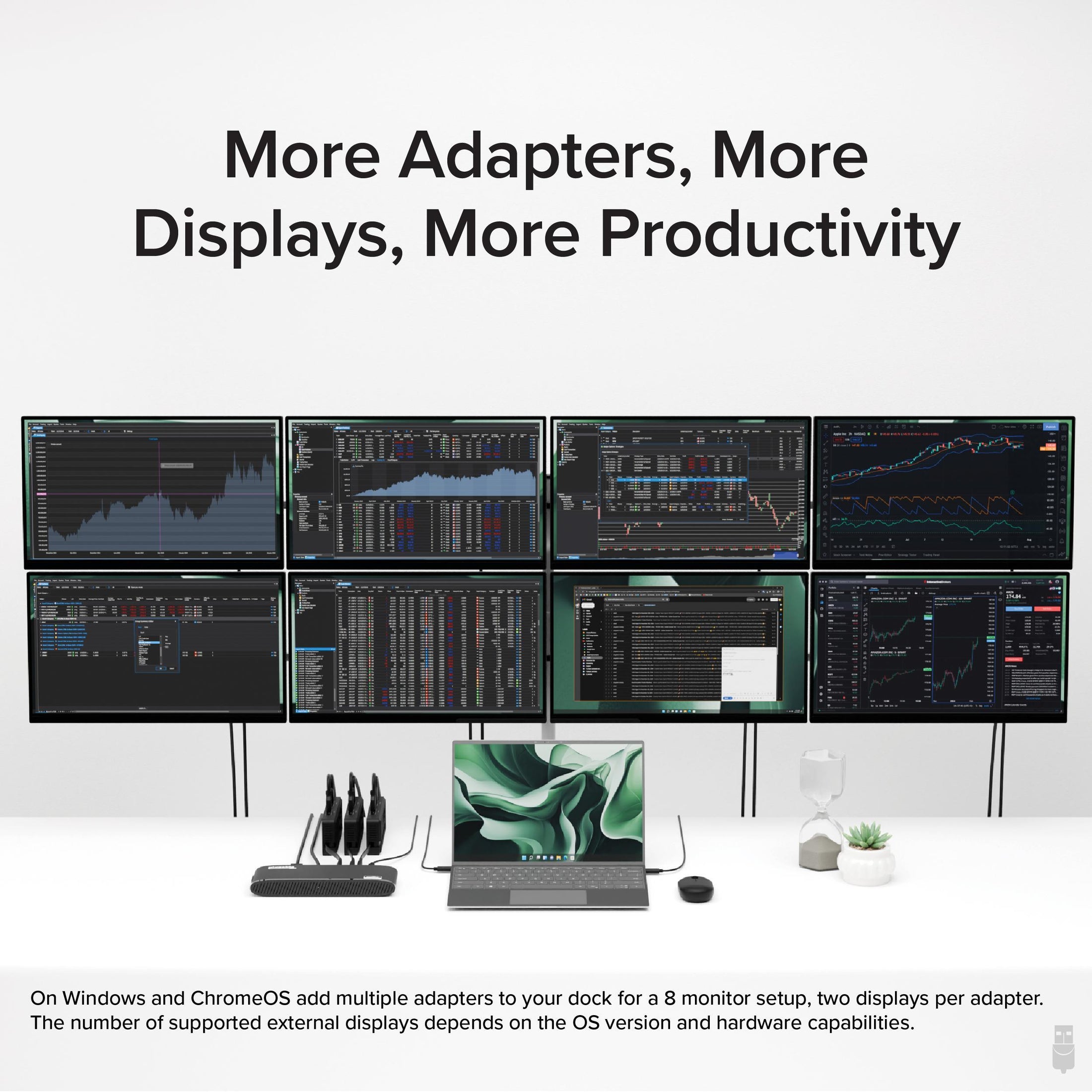 Plugable USB-C Docking Station, Dual 4K Monitors, 100W Laptop
