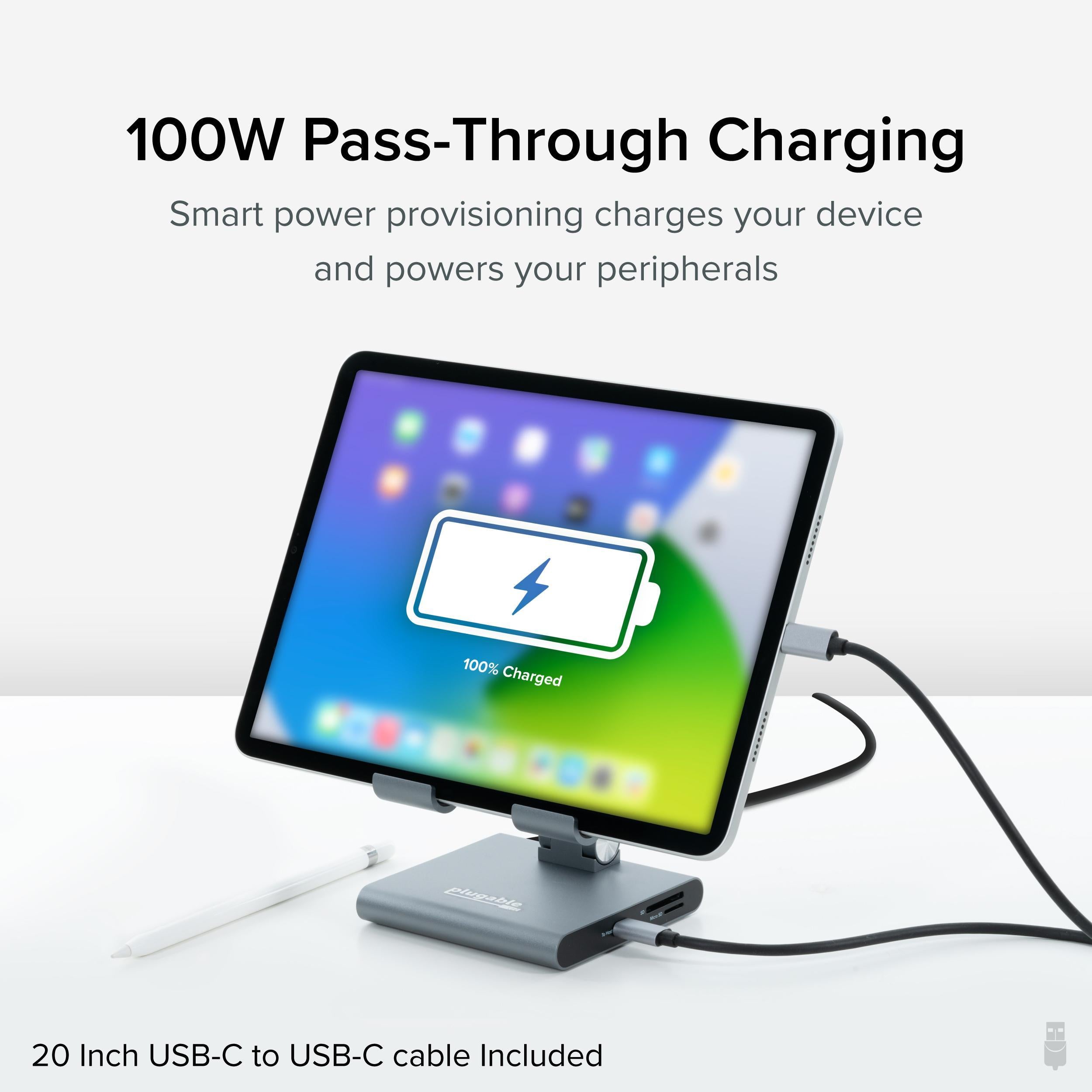 Plugable USB-C Tablet / Phone / iPad Stand with Docking Station