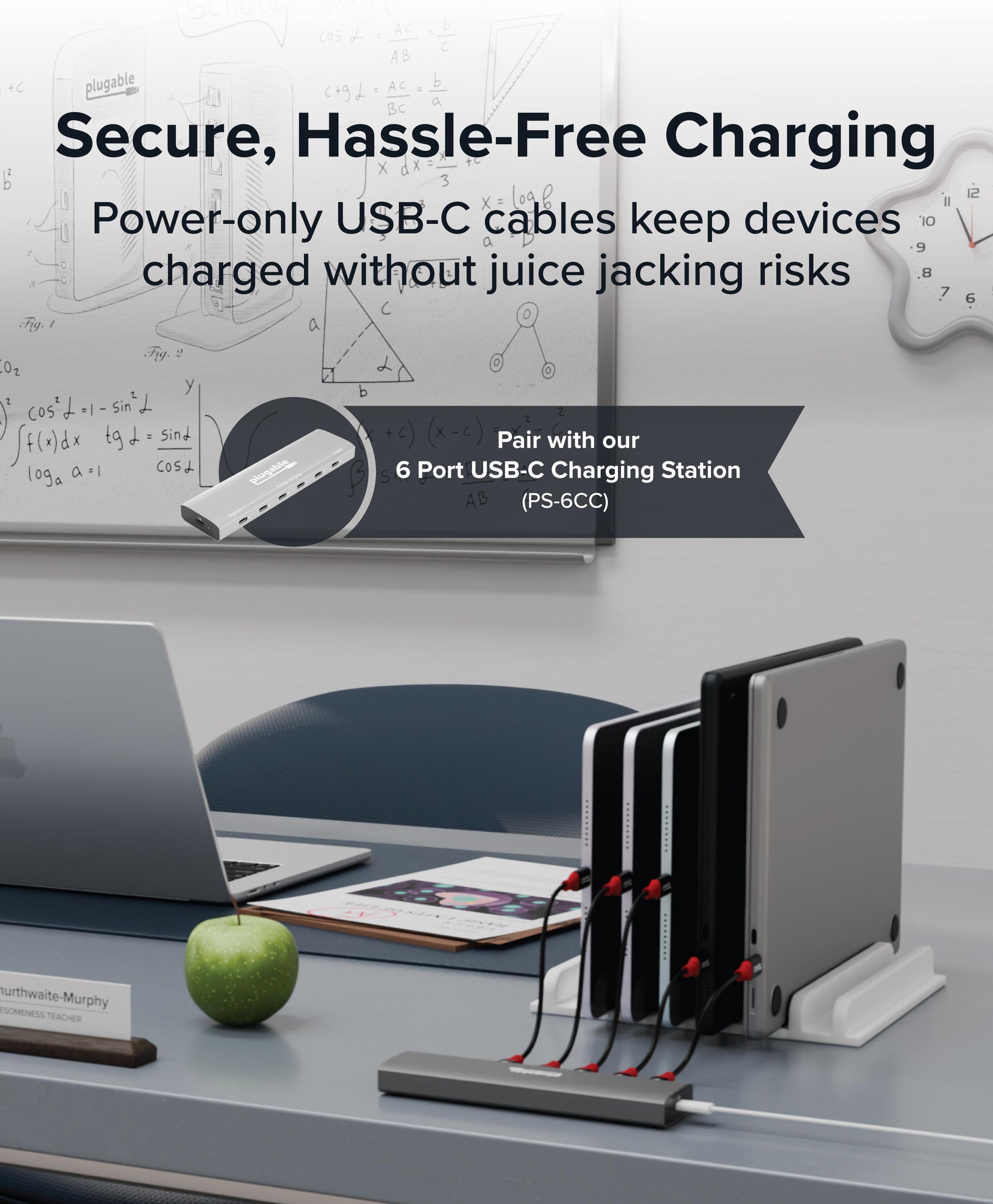 Plugable USB-C Cables, Data Blocker Charge Only, 240W (6 inch, Pack of ...