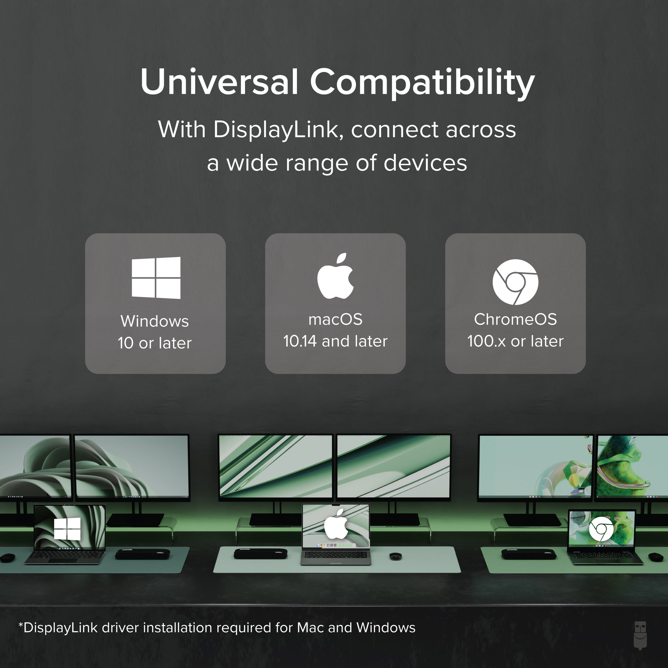 Plugable Universal Dual HDMI Monitor Docking Station for Dell, HP, Lenovo, Macbook (B-Stock)