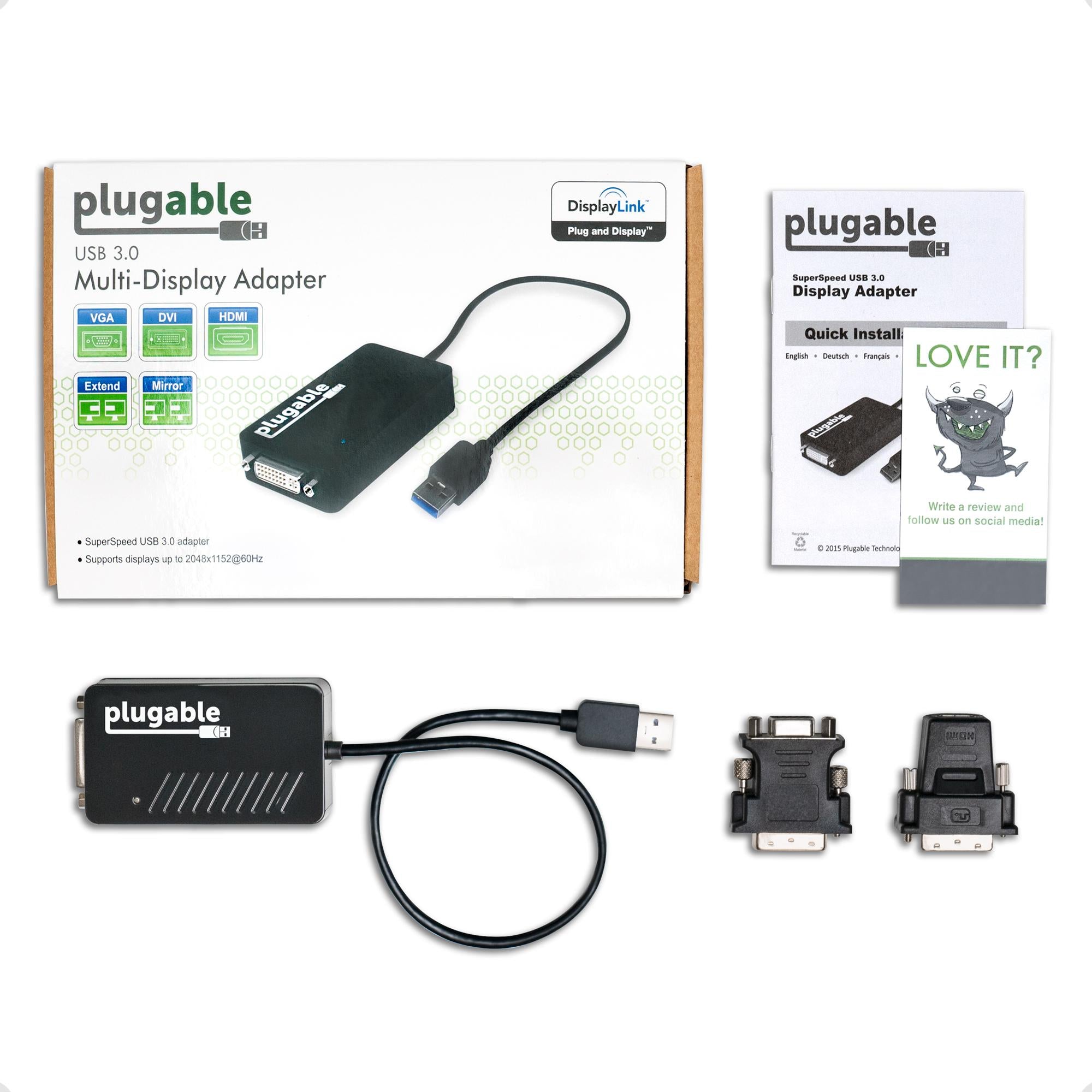 Plugable USB 3.0 HDMI/DVI/VGA Adapter for Multiple Monitors