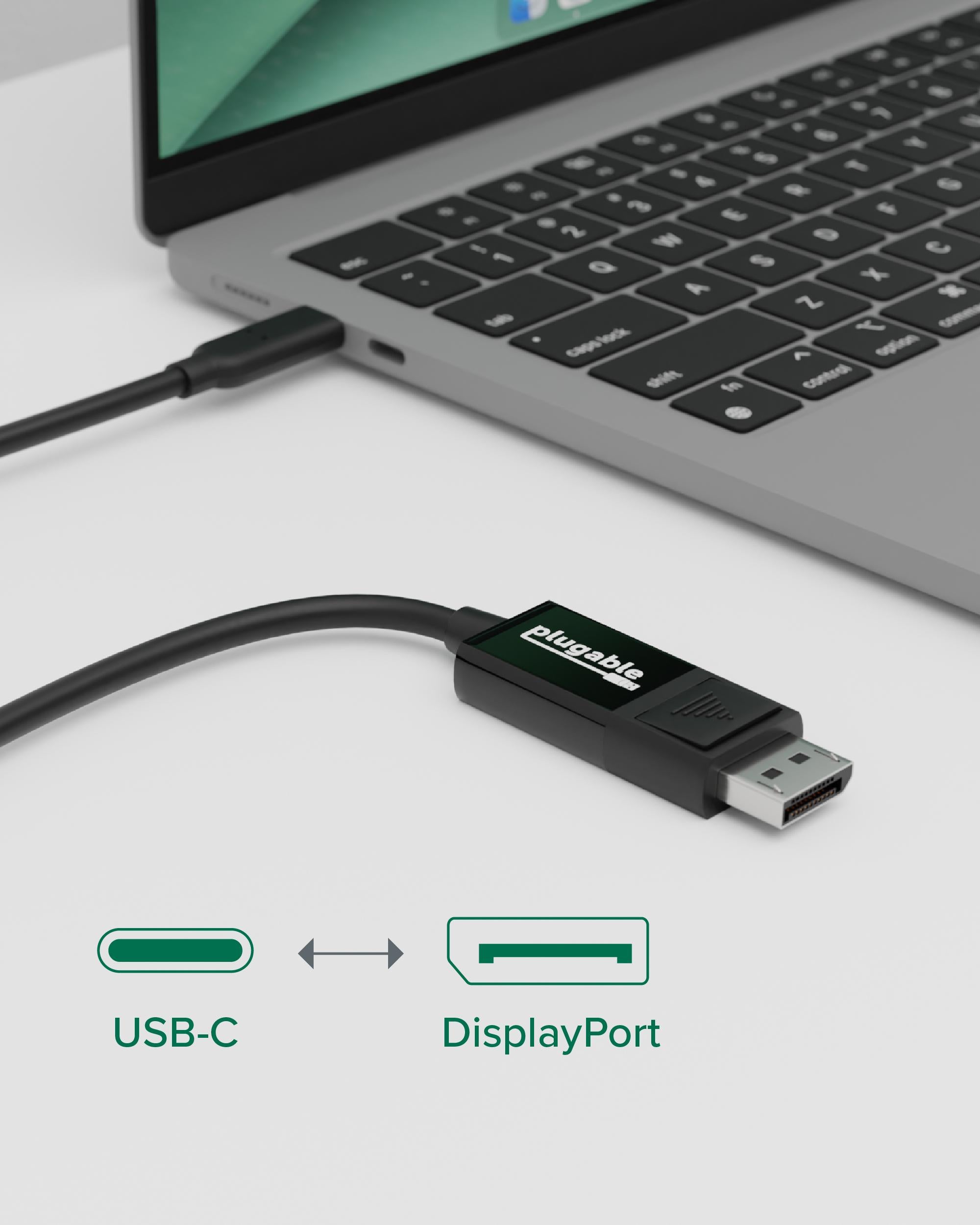 Plugable USB-C to DisplayPort Bidirectional Adapter Cable