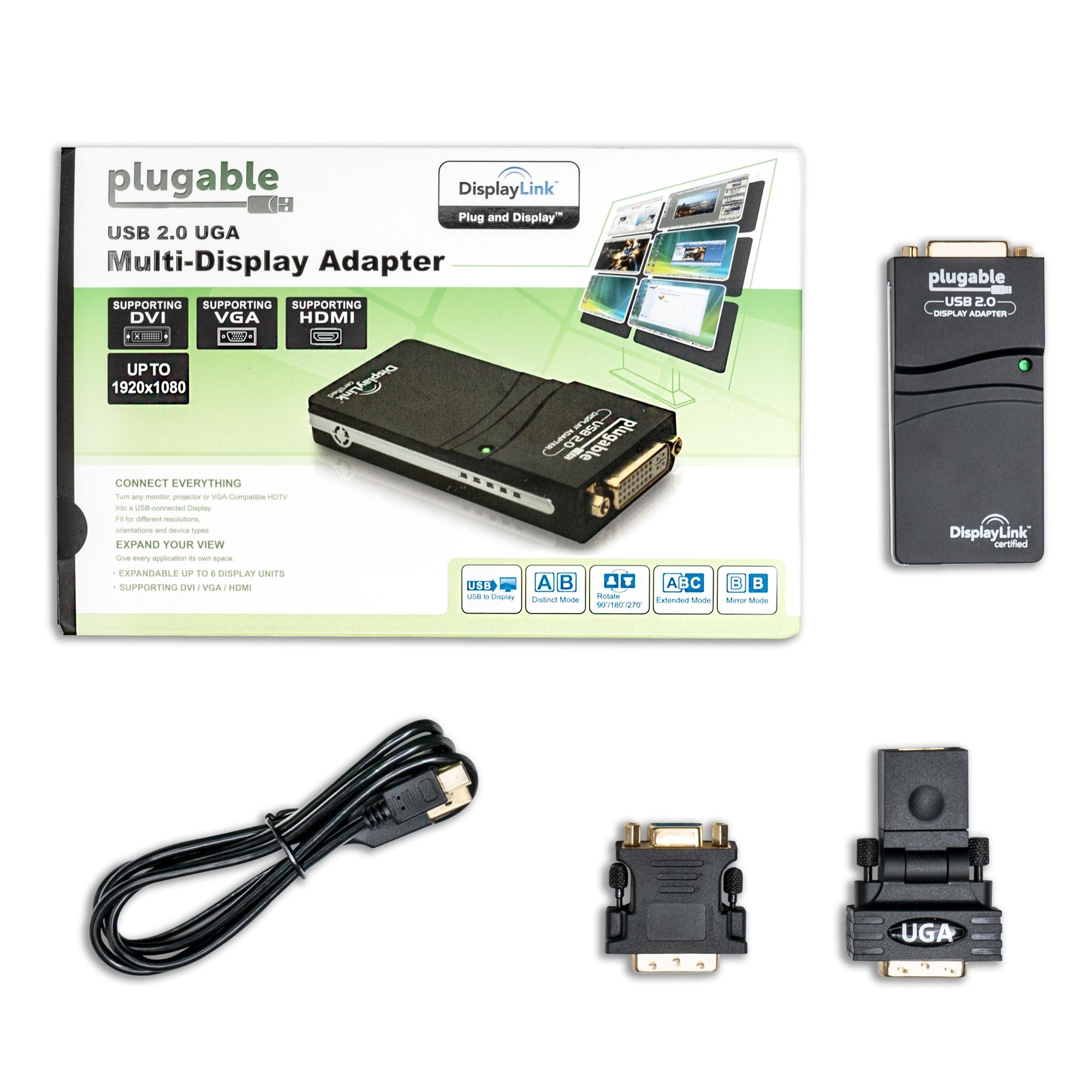 Plugable USB 2.0 HDMI/DVI/VGA Adapter for Multiple Monitors up to