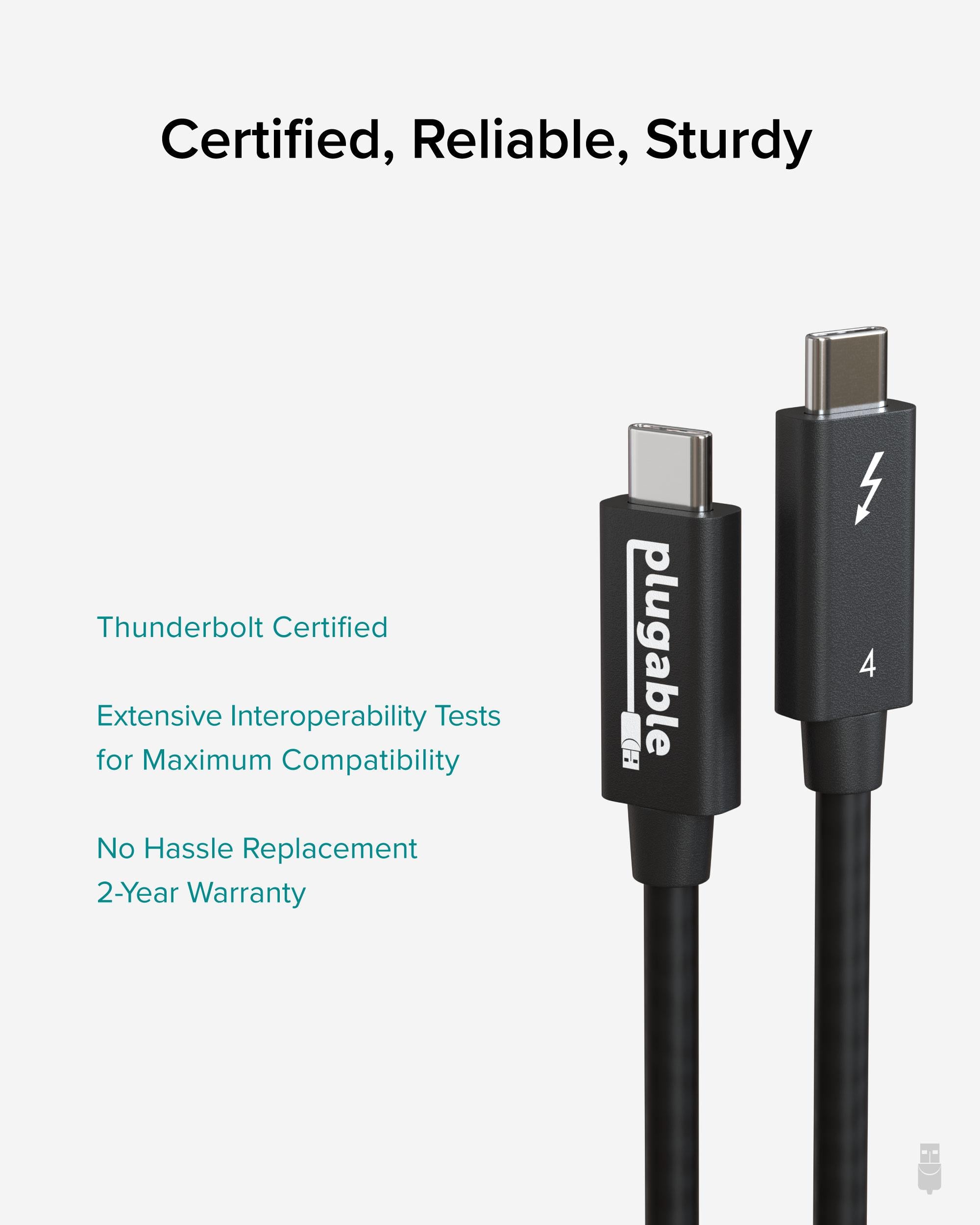 Plugable Thunderbolt 4 Cable (6.6ft/2m) ~ Plugable Technologies