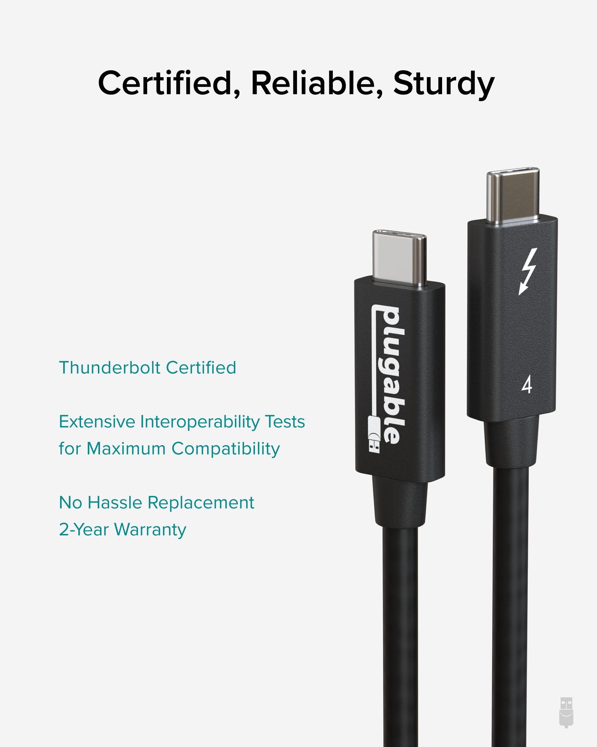 Plugable Thunderbolt 4 Cable (3.3ft/1m) ~ Plugable Technologies