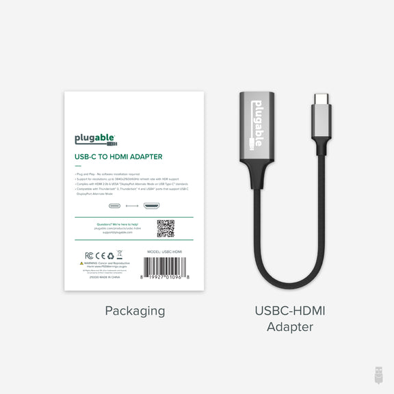 Plugable USB-C to HDMI Adapter, Black (USBC-THDMI)