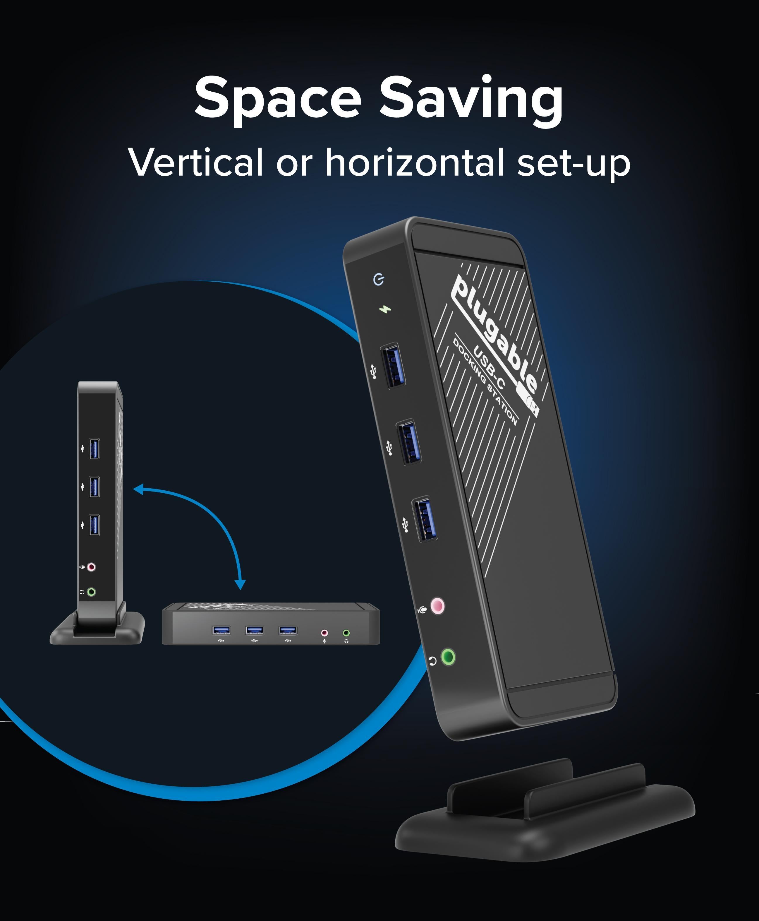 Plugable USB-C Docking Station with HDMI, 60W Laptop Charging