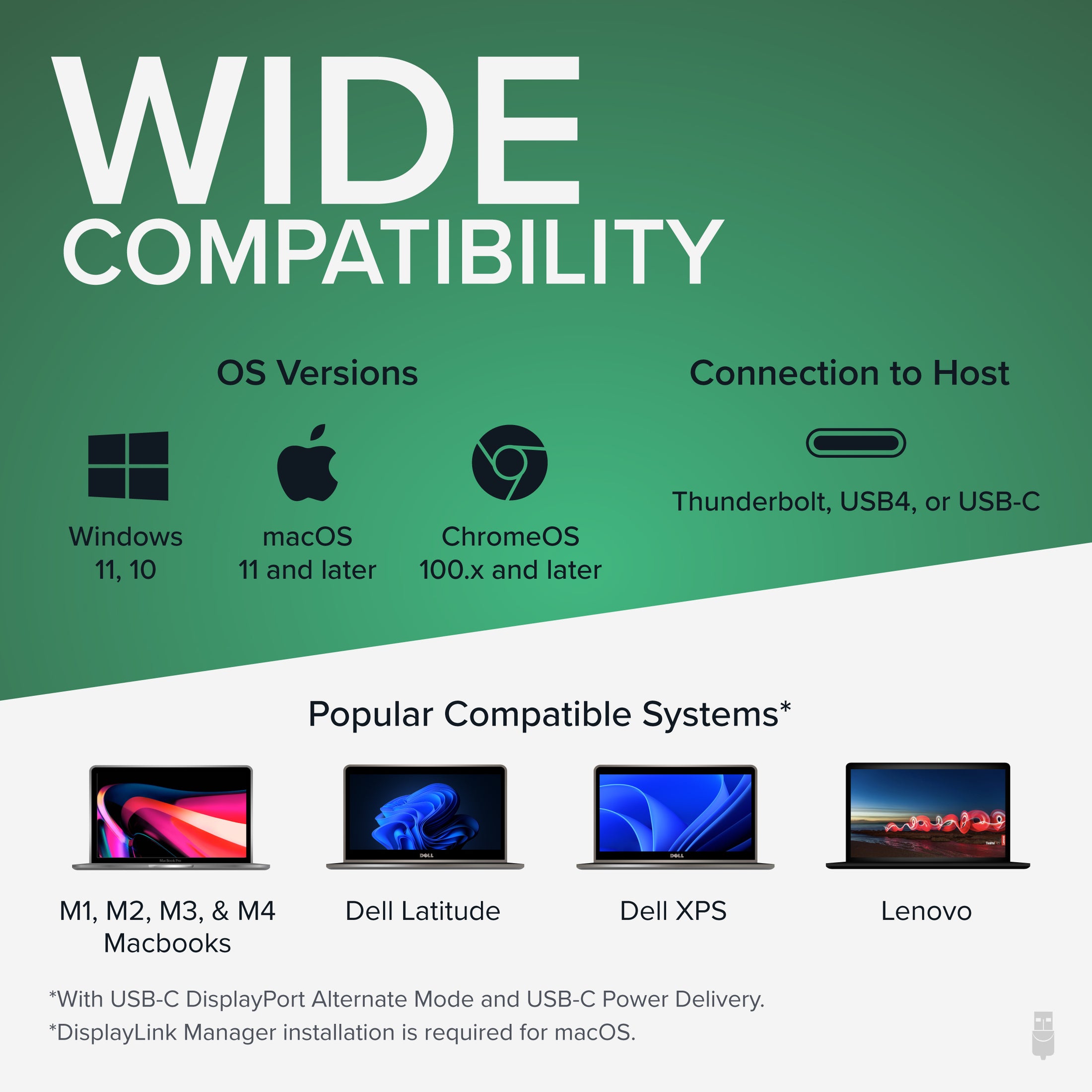 Plugable USB-C Triple Monitor Docking Station, 100W Laptop Charging (B-Stock)