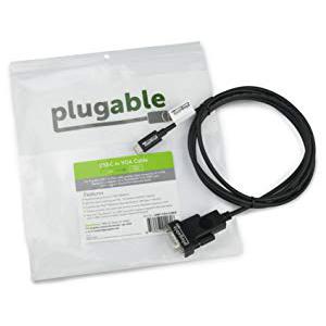 Image of the product packaging for the Plugalbe USB-C to VGA adapter cable