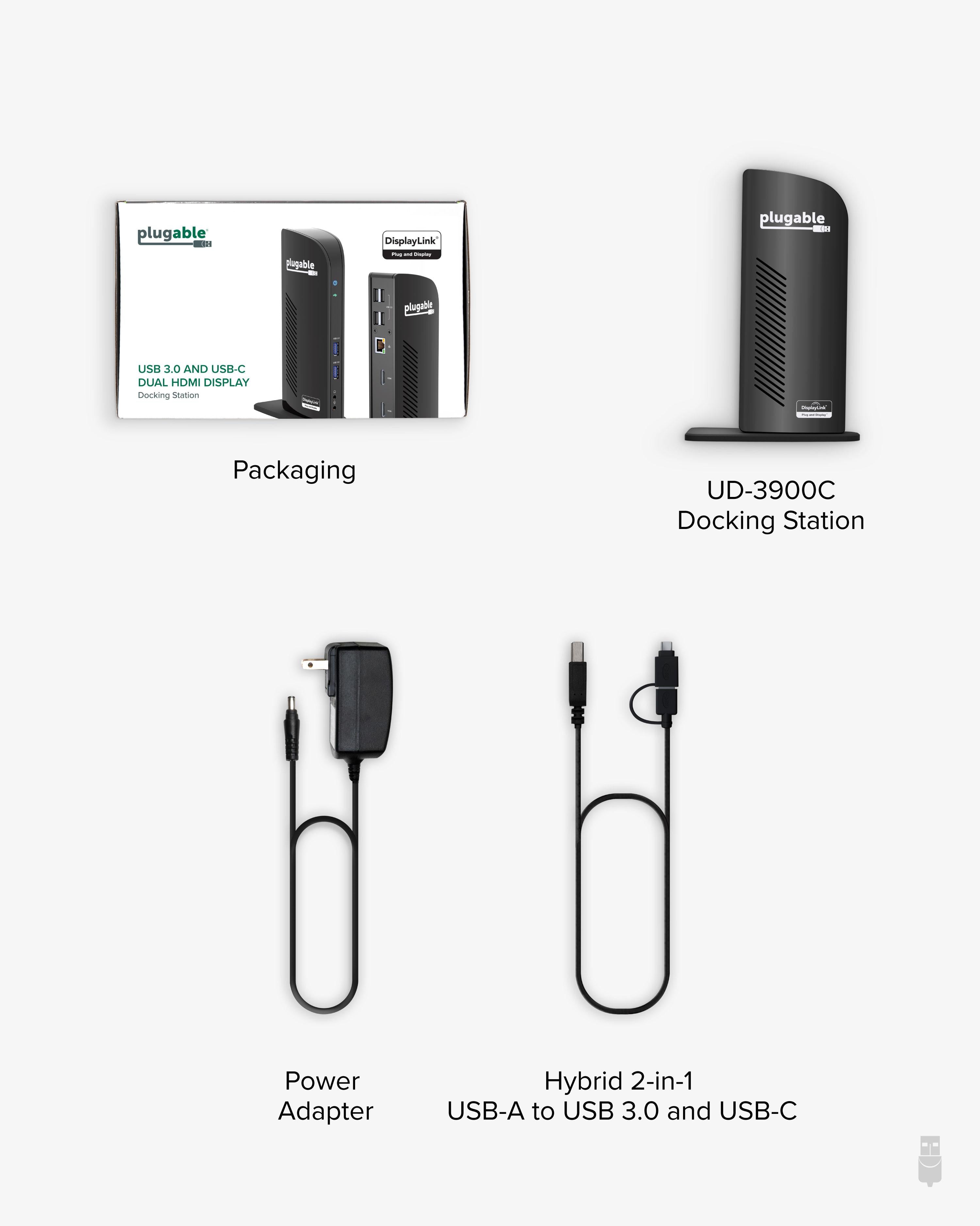 Plugable USB 3.0 and USB-C Docking Station with Displaylink