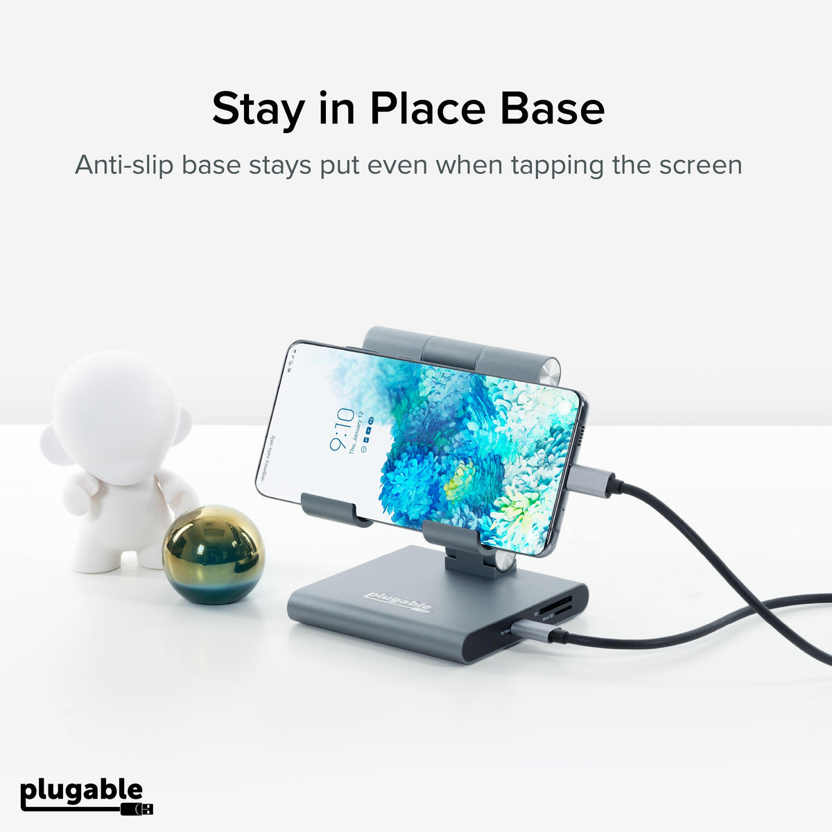 Plugable USB-C Tablet / Phone / iPad Stand with Docking Station, 100W ...
