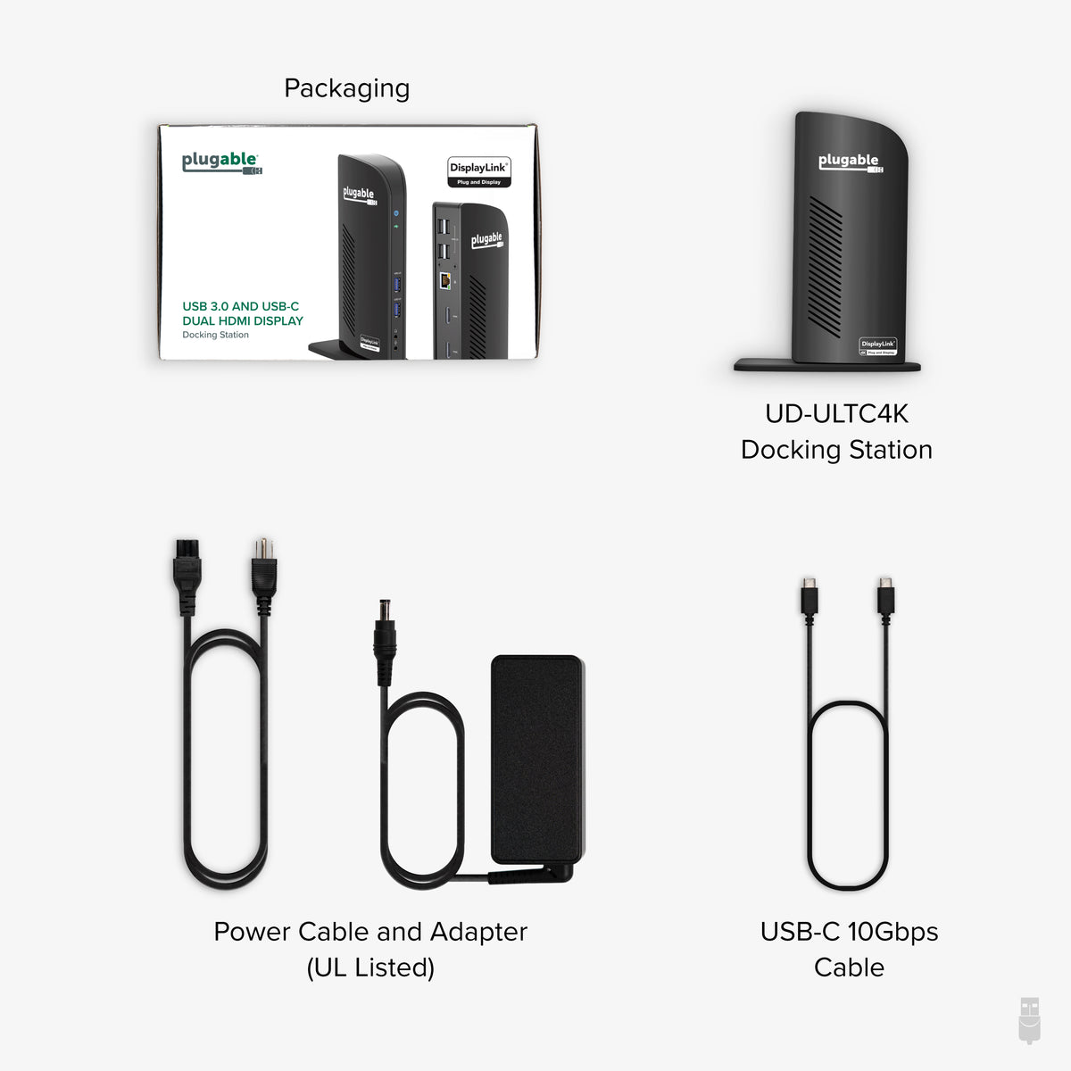 Plugable USB-C Triple 4K Monitor Docking Station with 100W Laptop Char ...
