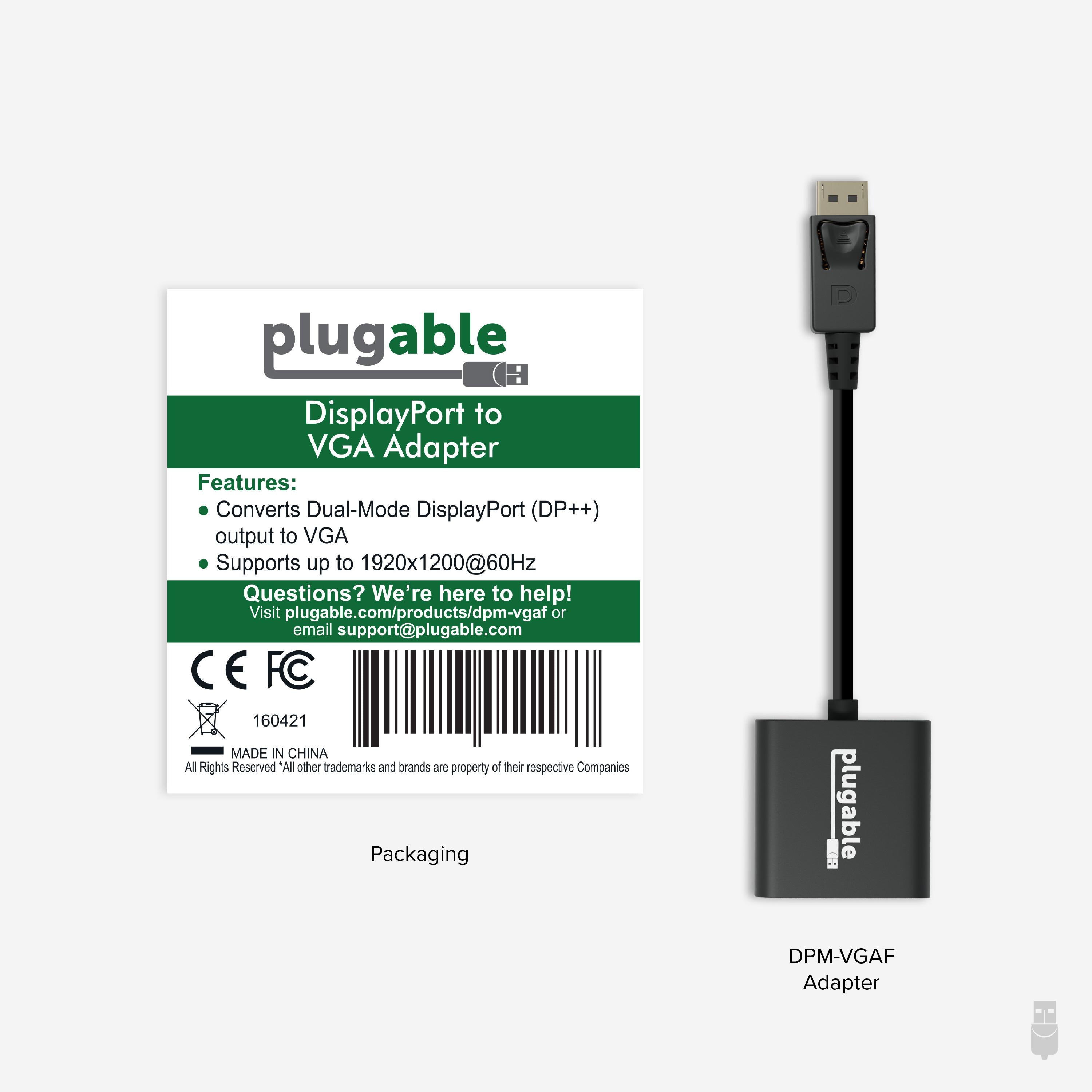 Plugable DisplayPort to VGA Adapter (Active) ~ Plugable Technologies