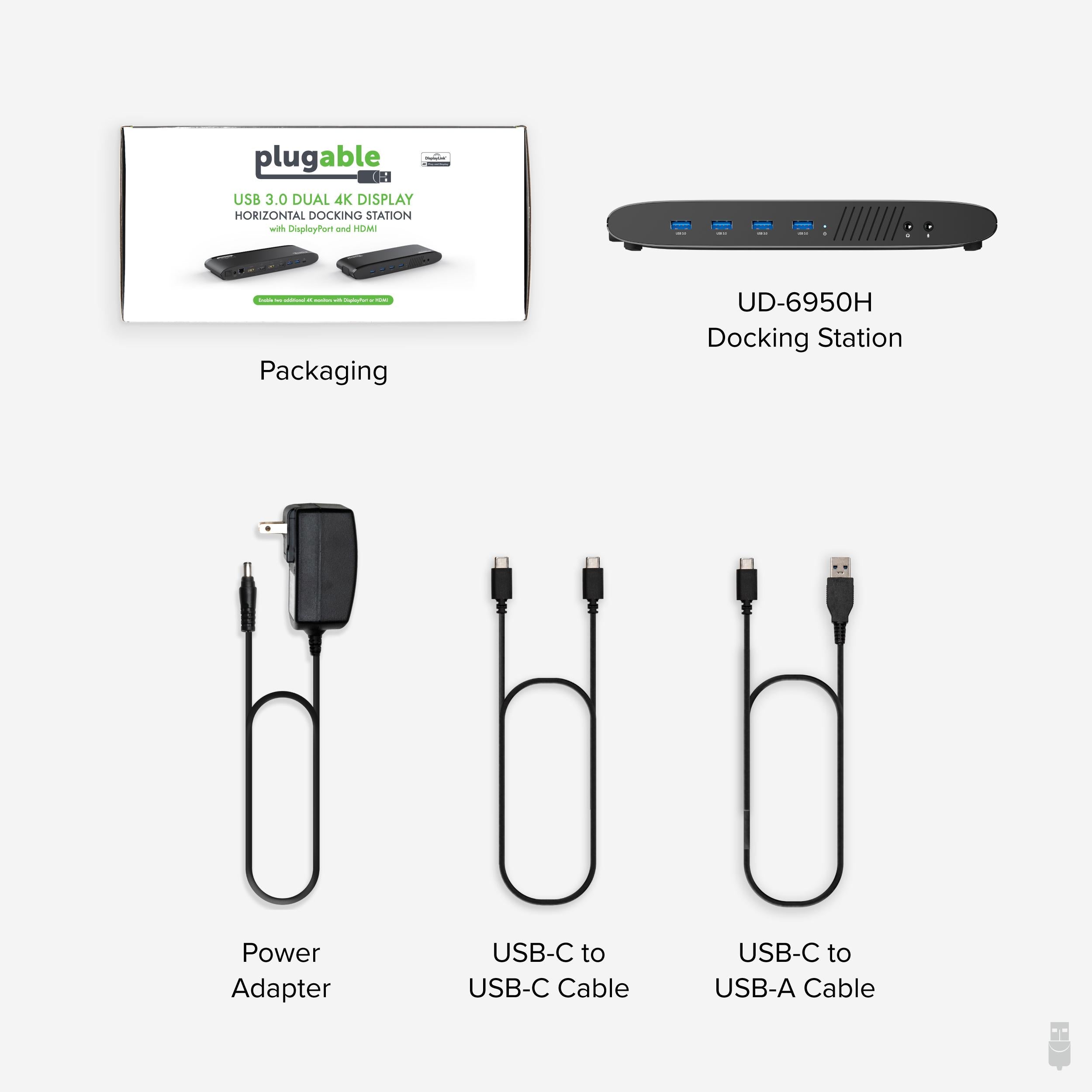 Plugable USB 3.0 and USB-C 4K Dual Monitor Docking Station
