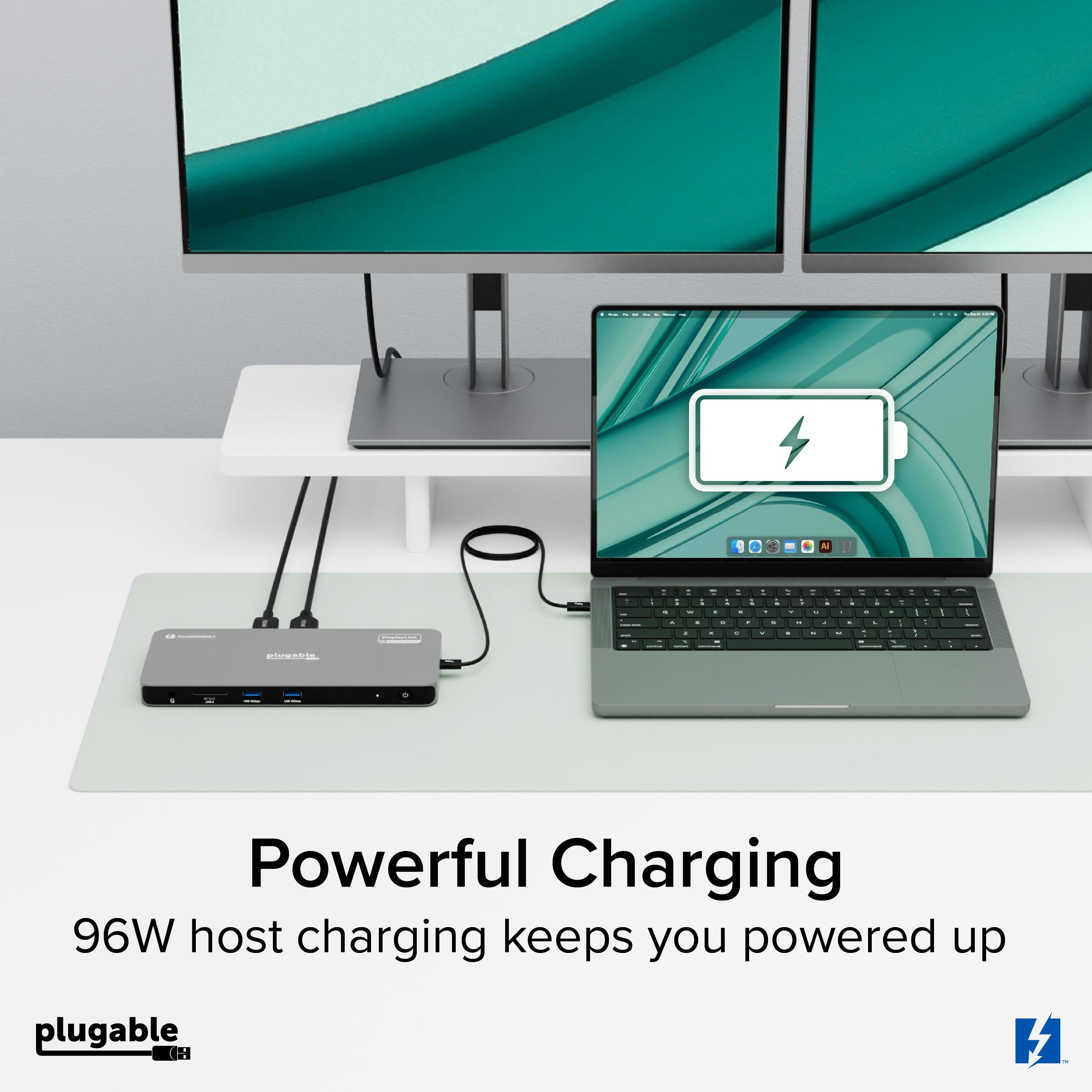 Plugable Thunderbolt 4 Docking Station for 4K Quad Monitors, 100W