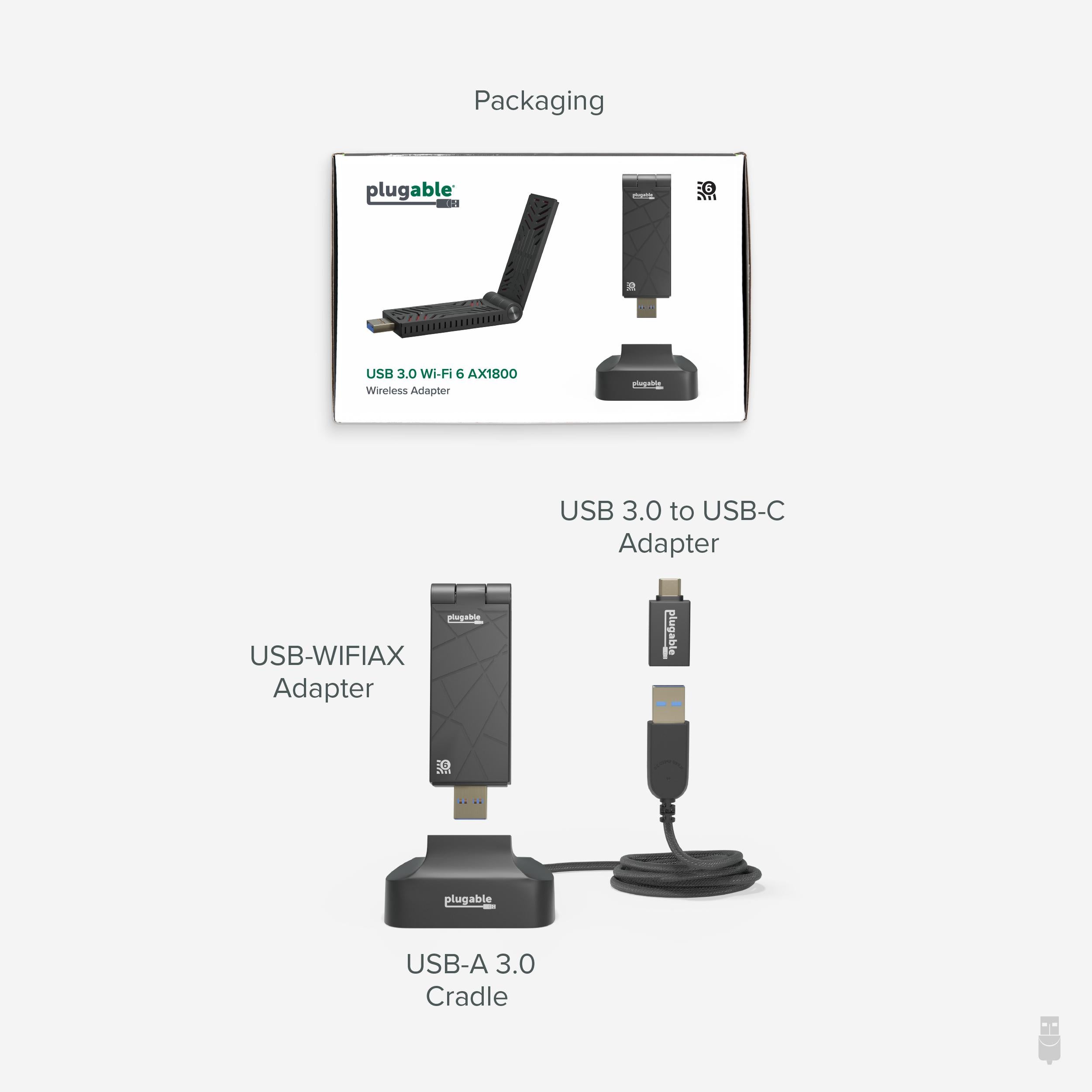 モニュラカ  Wi-FiUSB追加175 Plugable USB 3.0 Wi-Fi 6 AX1800 Wireless Adapter ~ Plugable