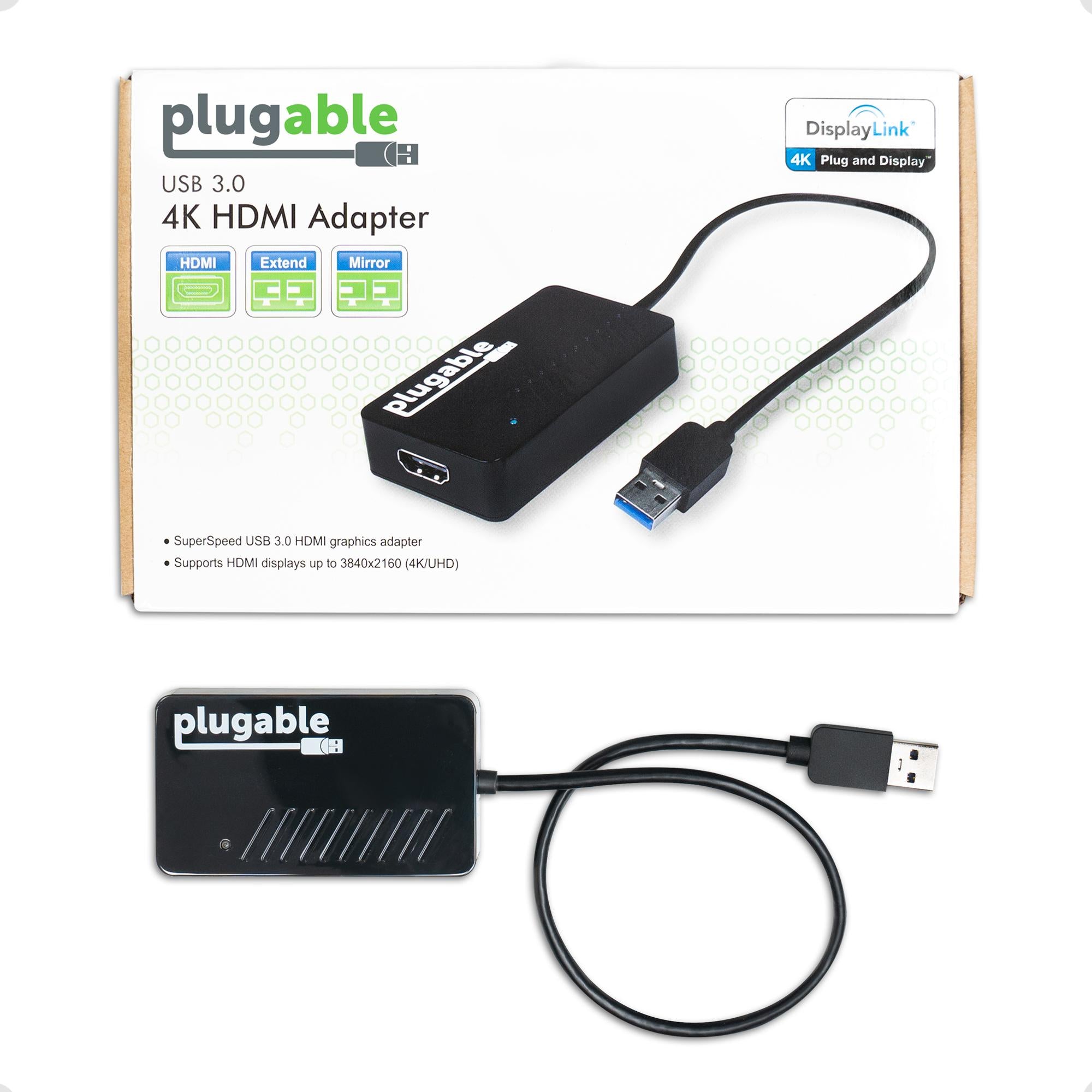 Plugable USB 3.0 4K HDMI Adapter for Multiple Monitors ~ Plugable