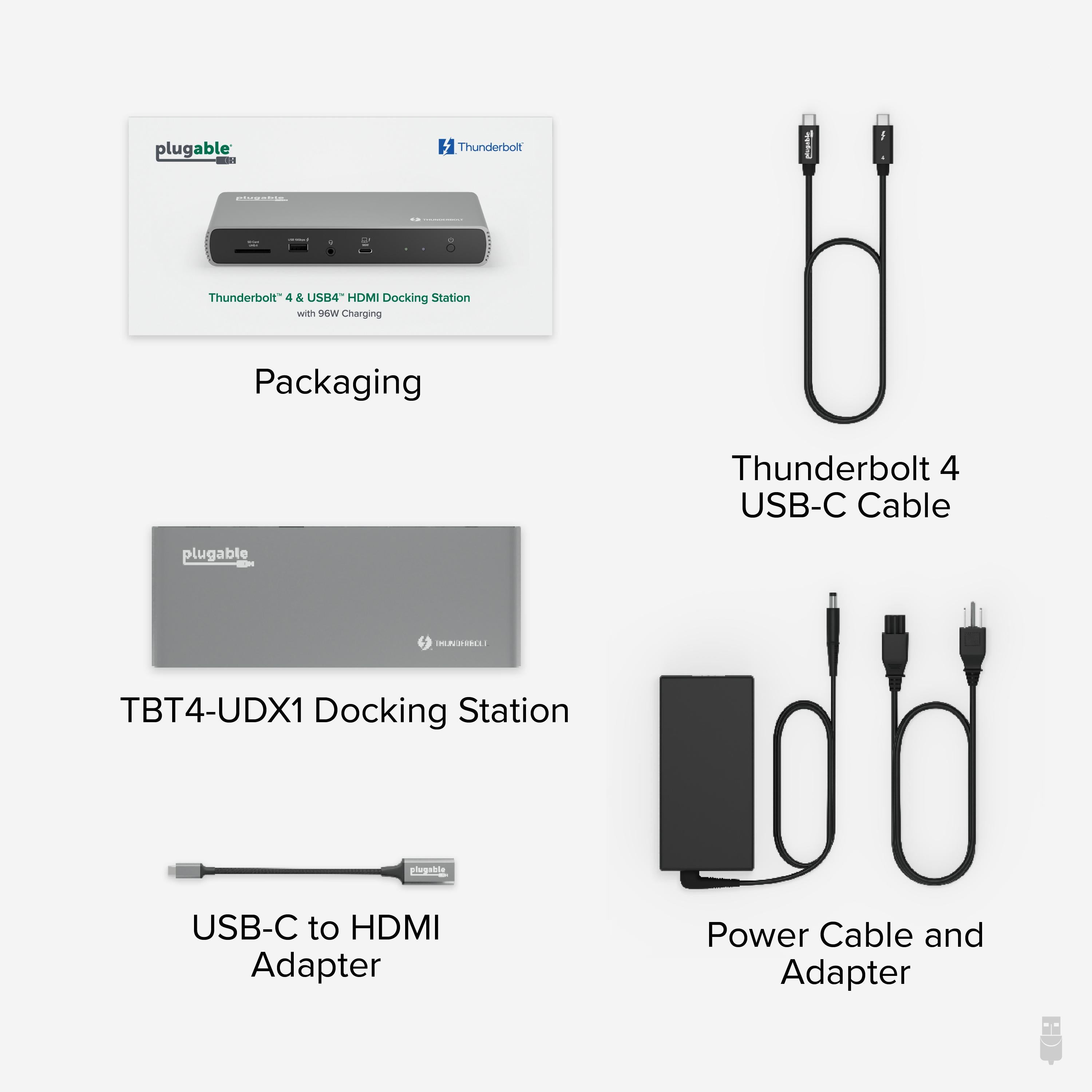 Plugable Thunderbolt 4 & USB4 HDMI Docking Station with 96W