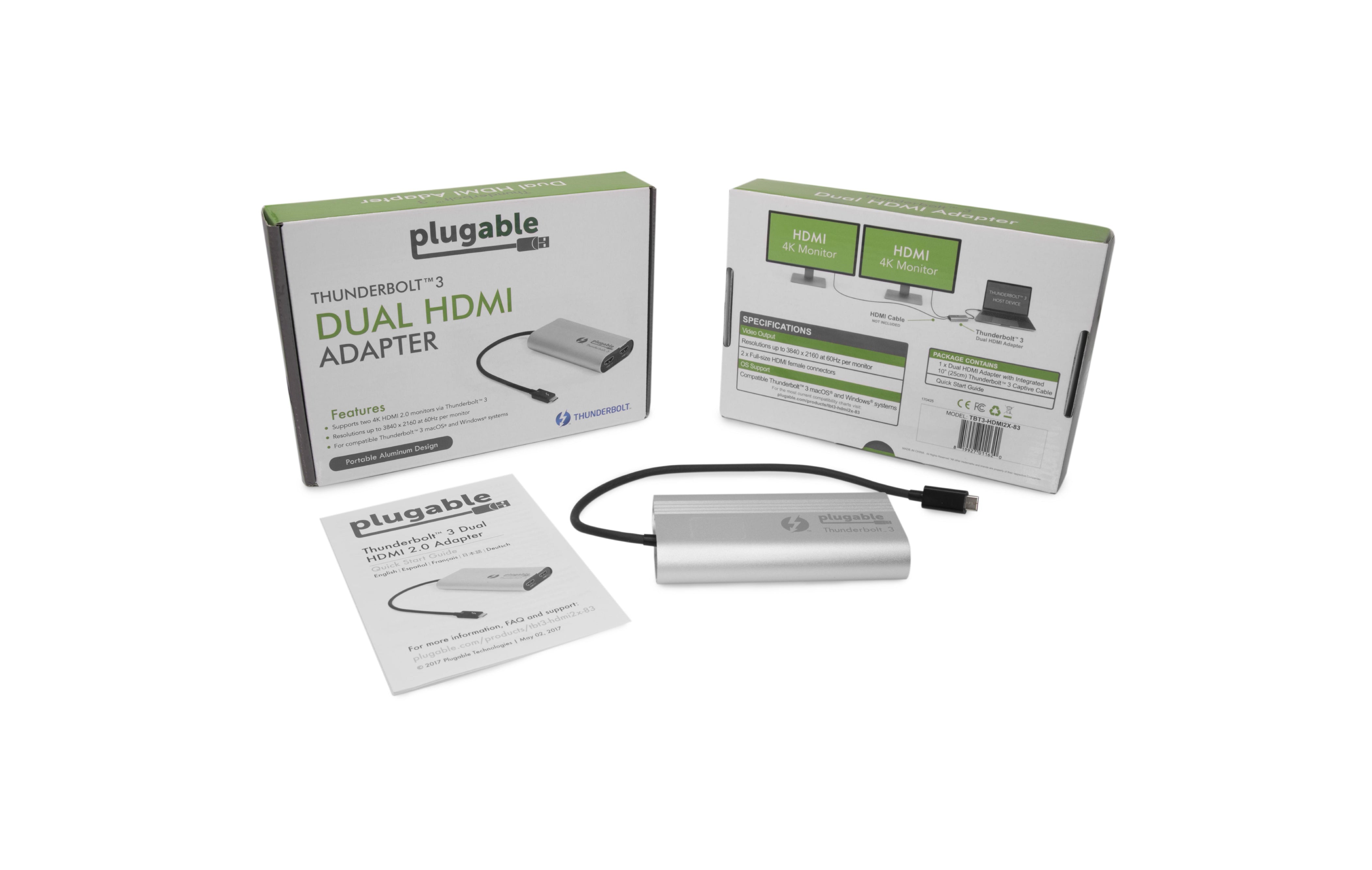 Plugable Thunderbolt™ 3 Dual Display HDMI 2.0 Adapter for Mac and Wind –  Plugable Technologies