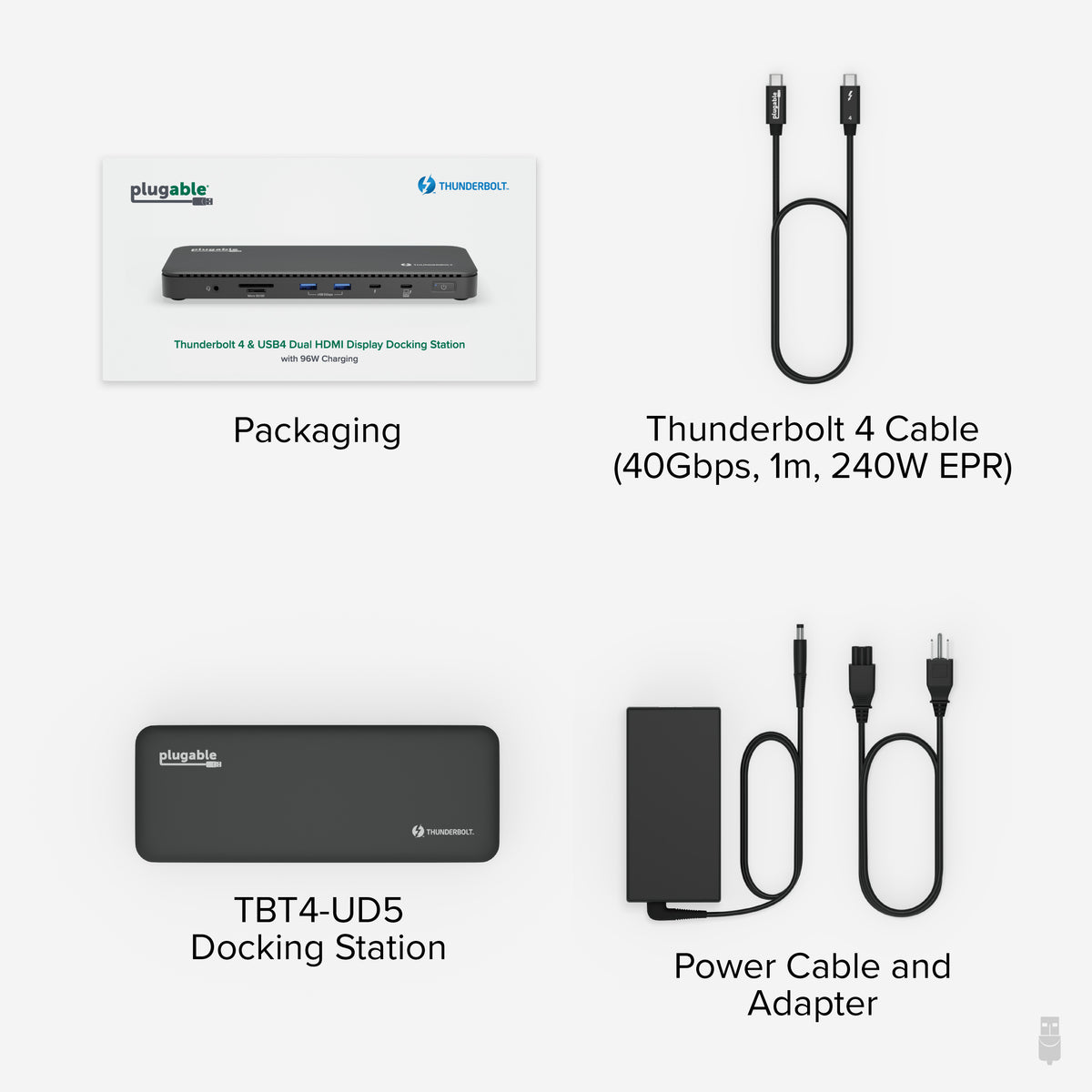 Plugable Thunderbolt 4 Dock for 4K Dual Monitors or Single 8K, 100W La ...